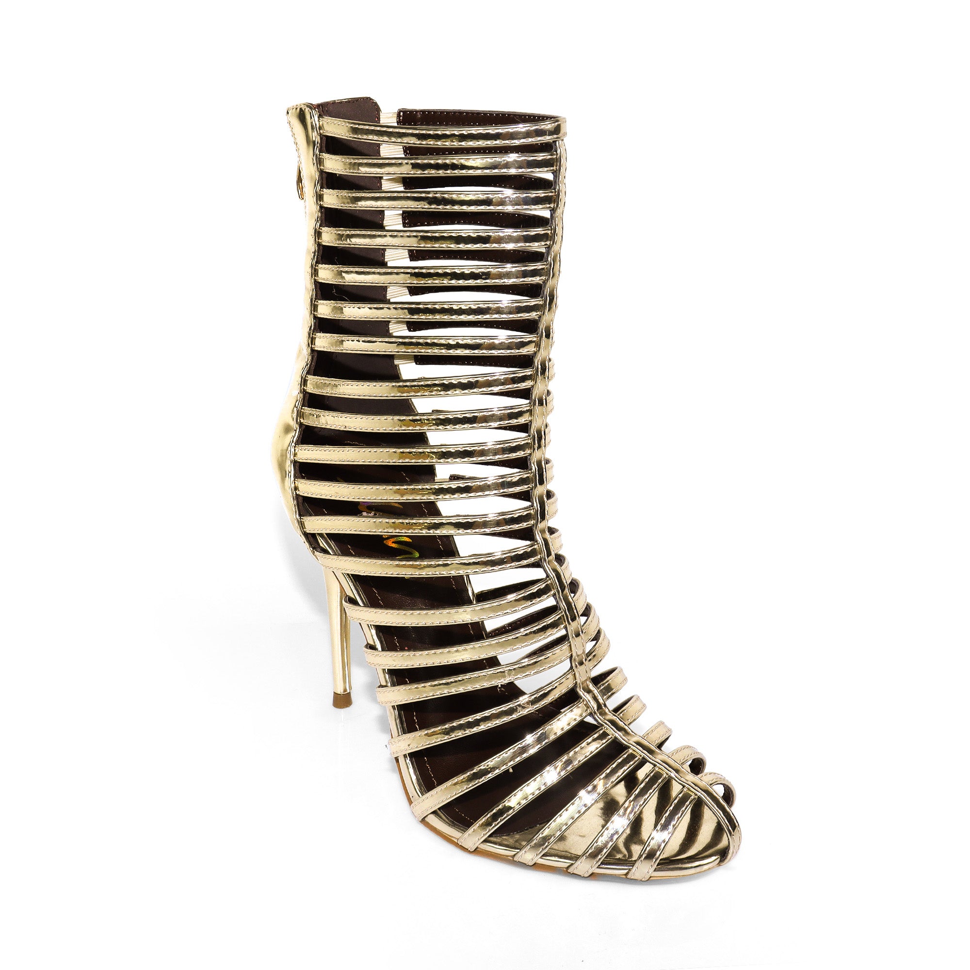 ROCKY-4 CAGED SANDAL W/ HEEL GOLD