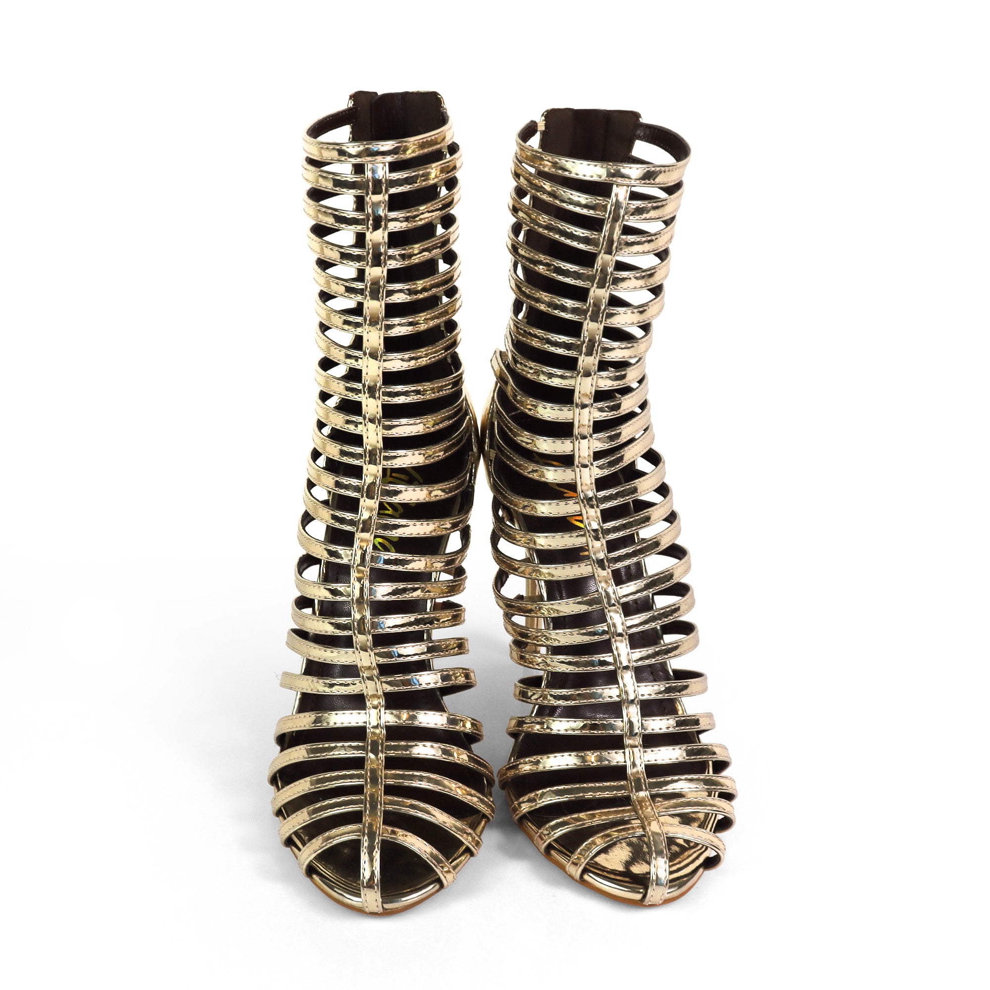 ROCKY-4 CAGED SANDAL W/ HEEL GOLD