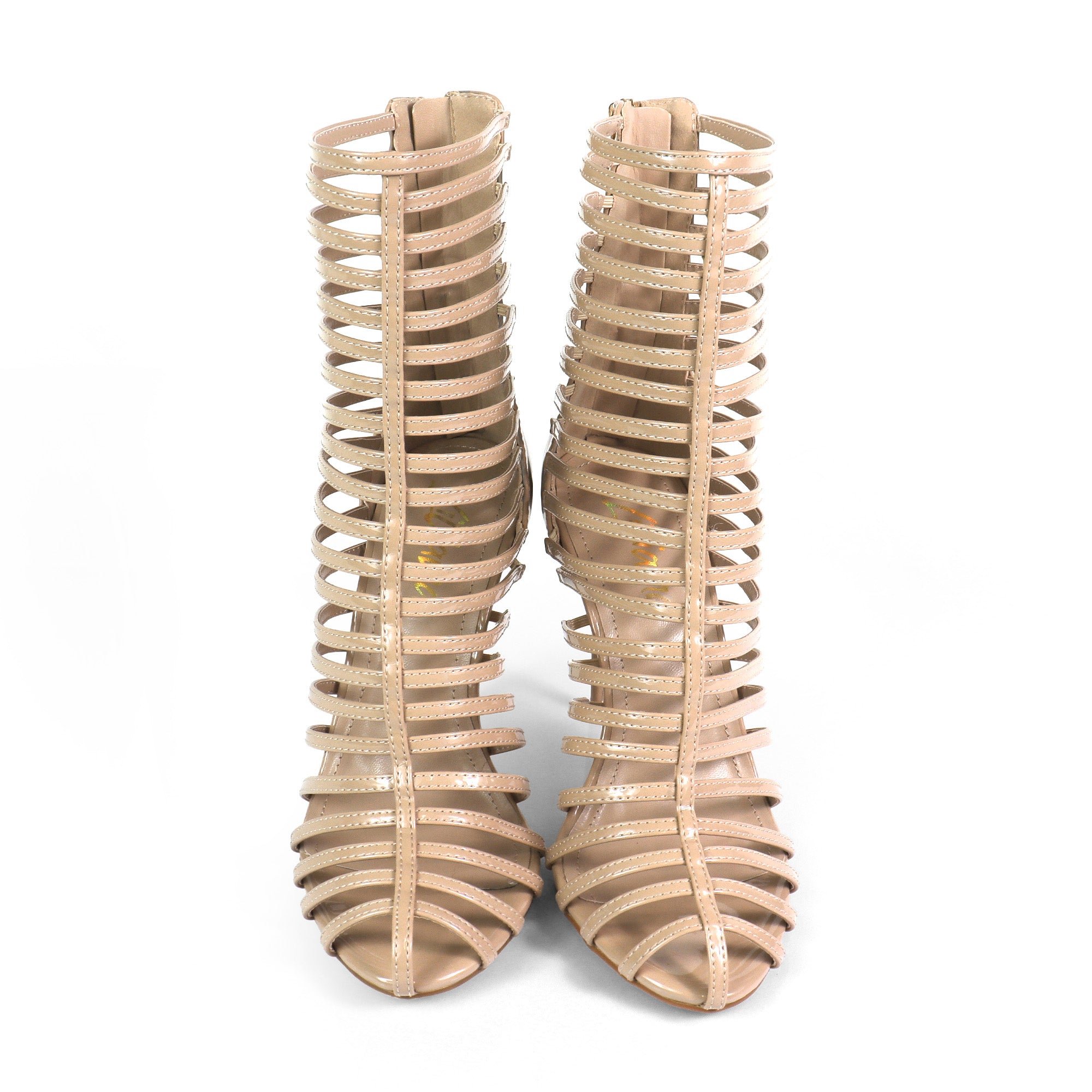 ROCKY-4 CAGED SANDAL W/ HEEL NUDE