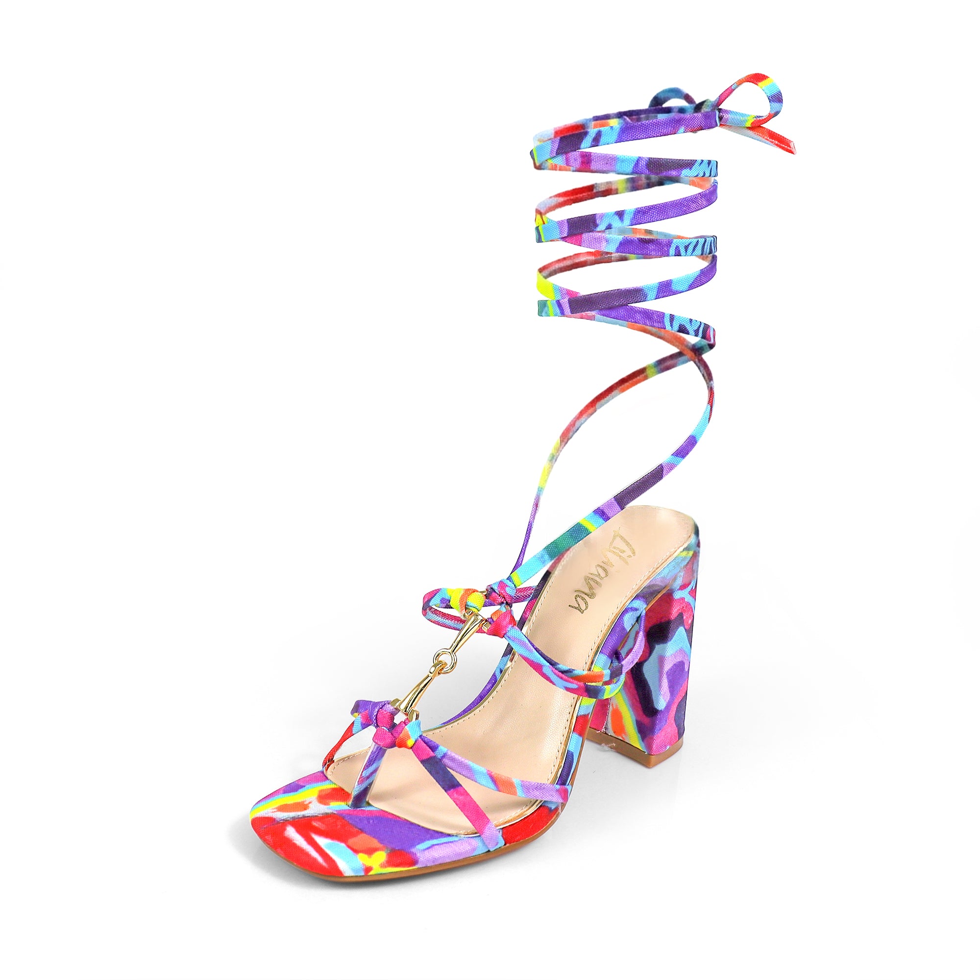 RODEO-3 HORSEBIT ANKLE STRAP LACE UP W/BLOCK HEEL MULTIPLE