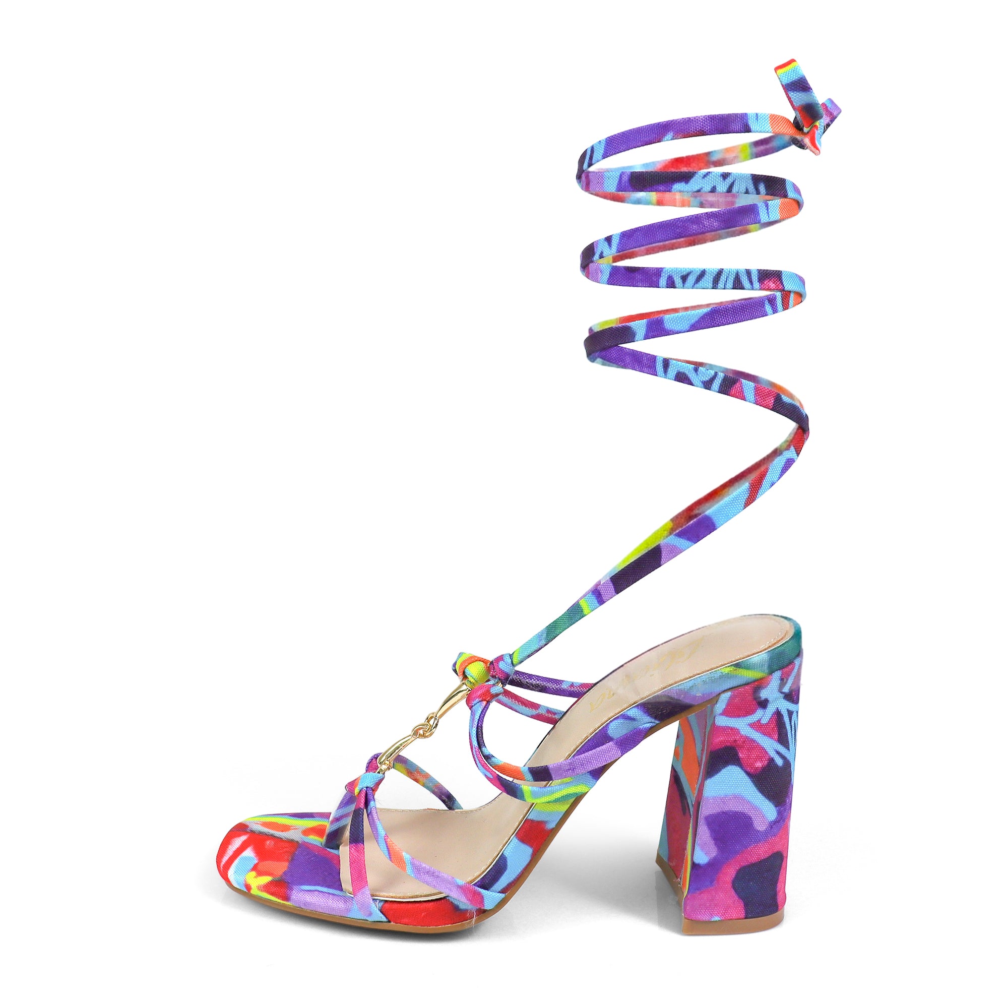 RODEO-3 HORSEBIT ANKLE STRAP LACE UP W/BLOCK HEEL MULTIPLE