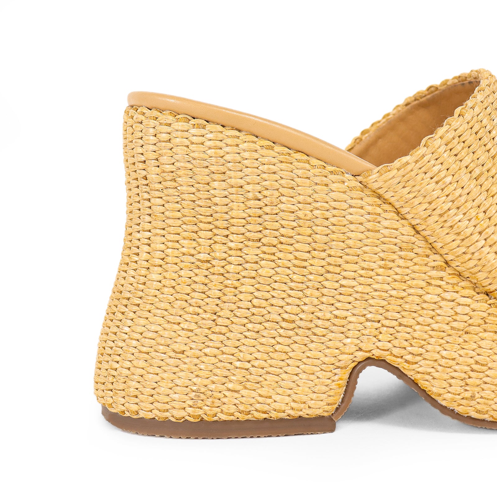 ROLA-1 PLATFORM WEDGE SLIDE SANDALS-RAFFIA BEIGE