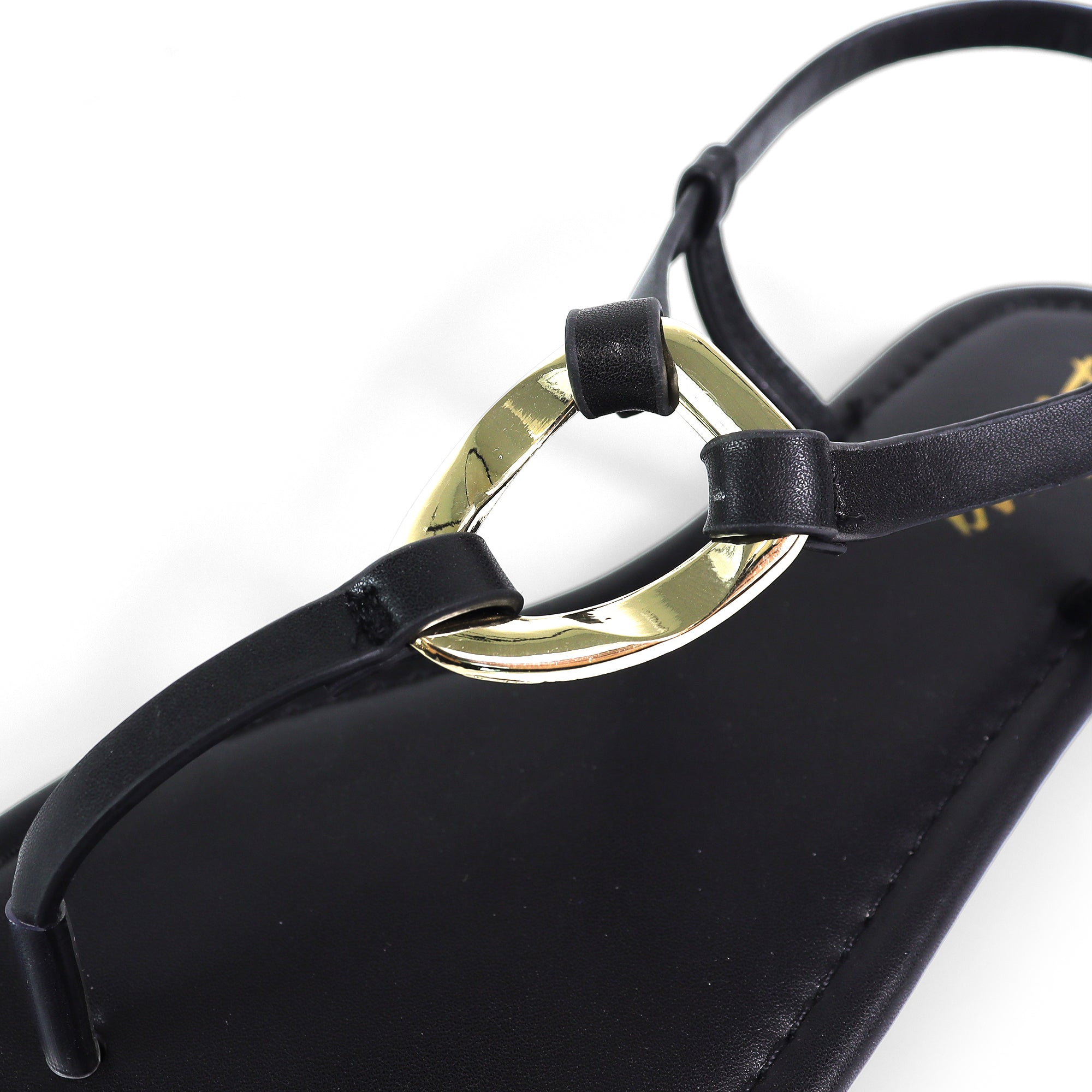 ROSITA-1 HOOP T-STRAP SANDAL BLACK