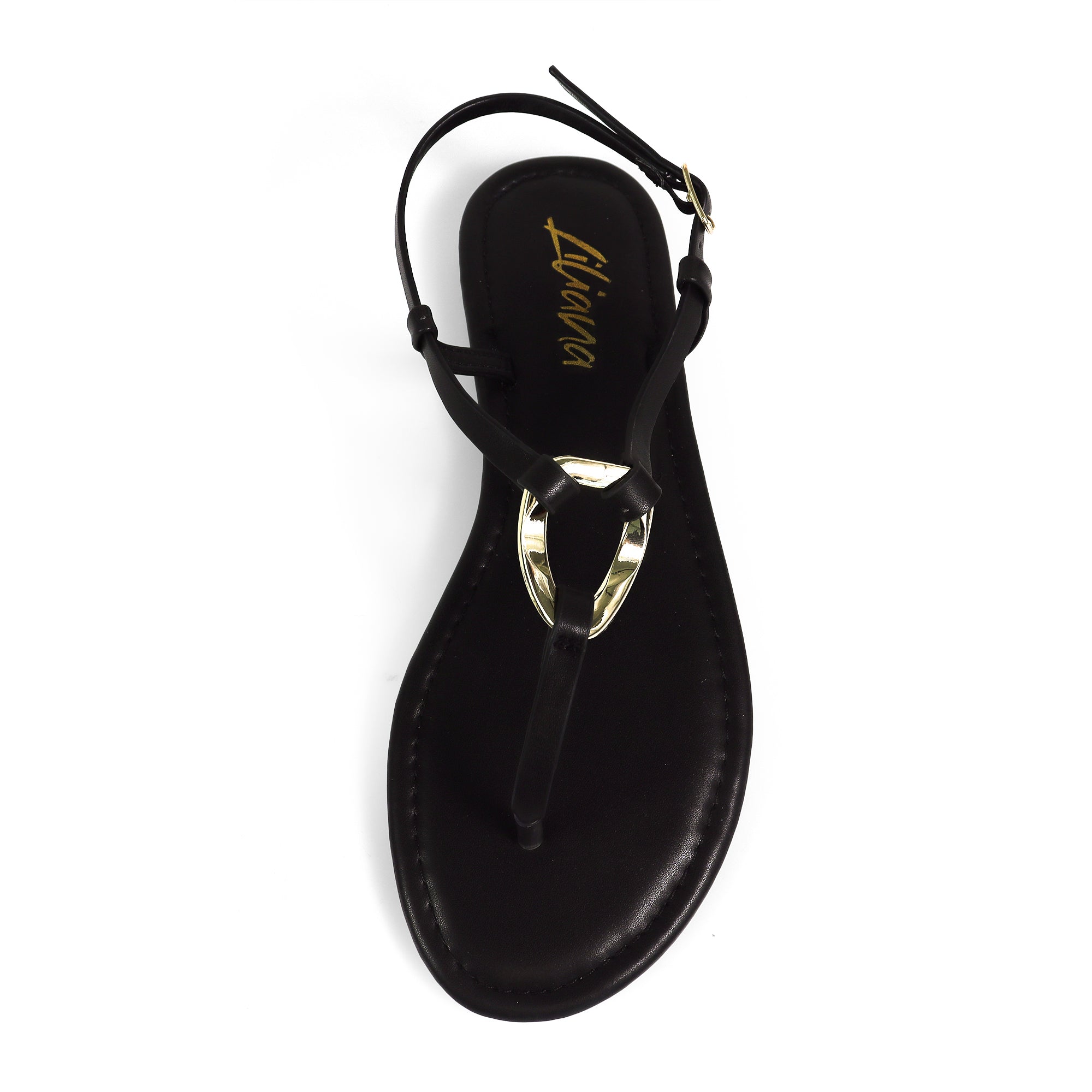 ROSITA-1 HOOP T-STRAP SANDAL BLACK
