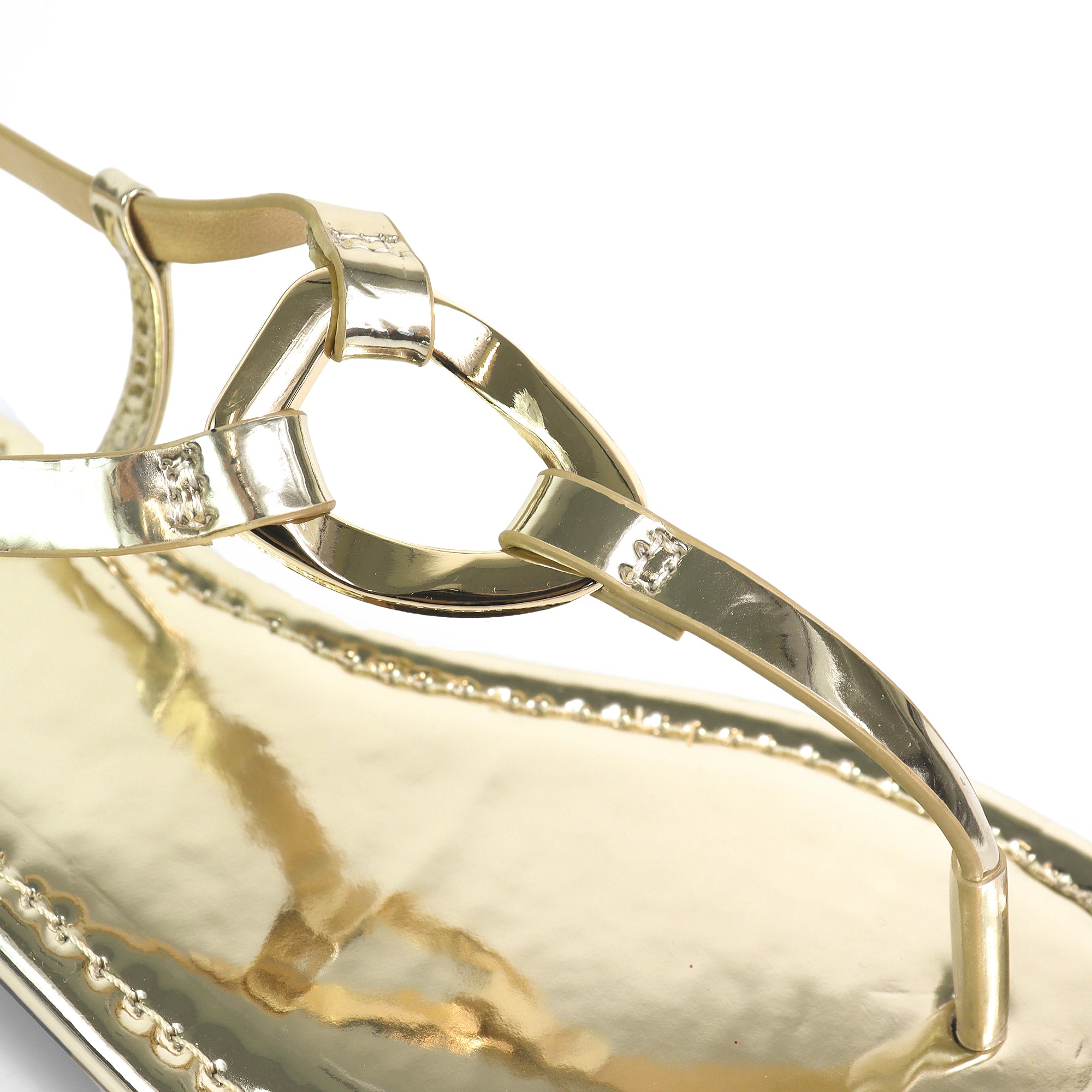ROSITA-1 HOOP T-STRAP SANDAL GOLD