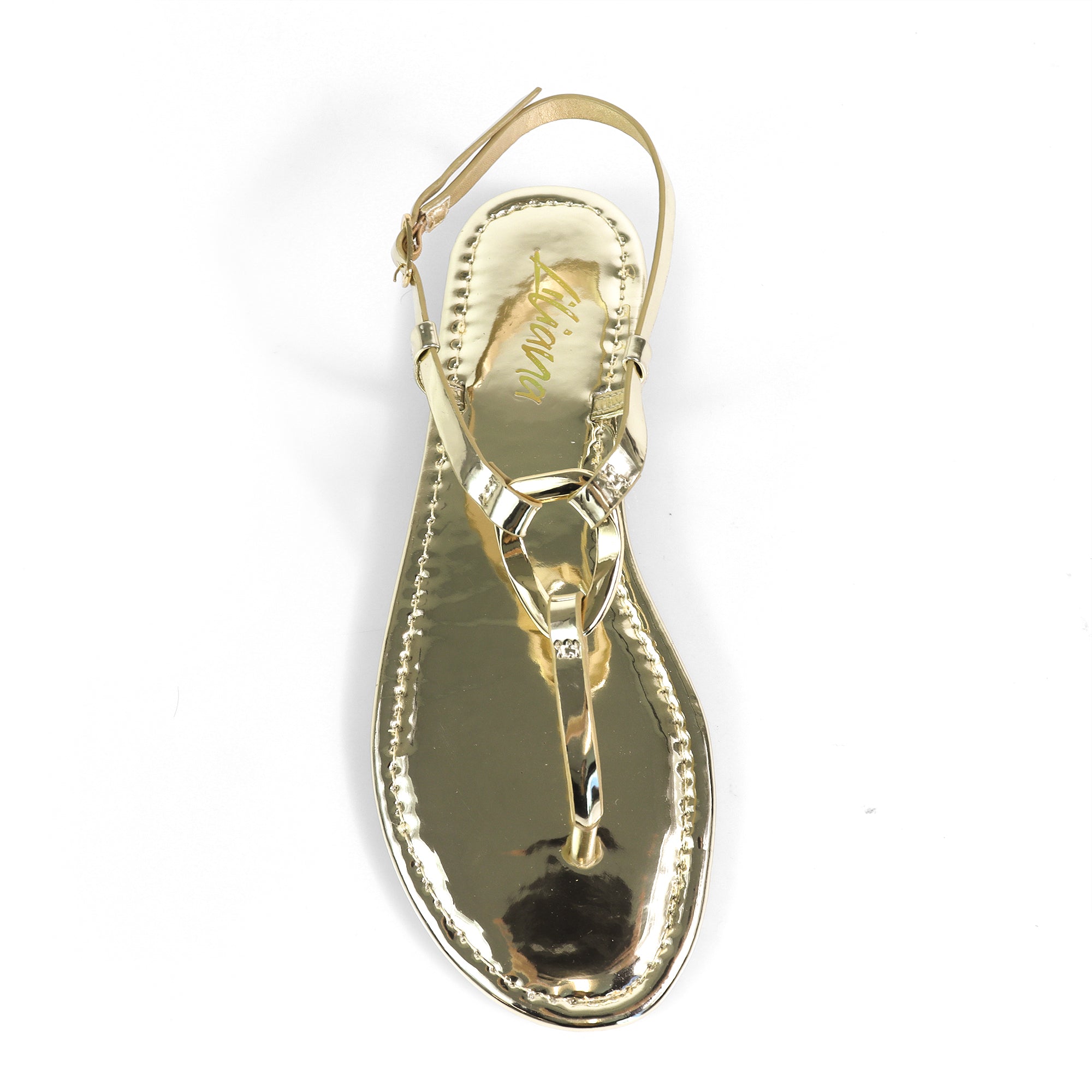 ROSITA-1 HOOP T-STRAP SANDAL GOLD
