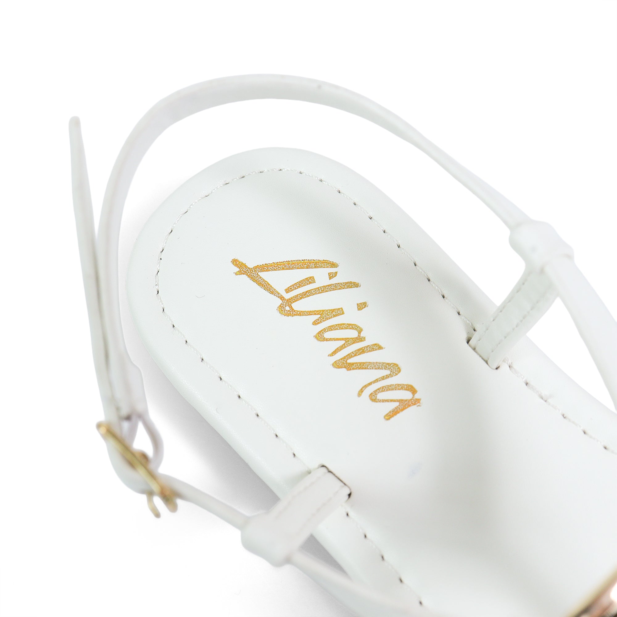 ROSITA-1 HOOP T-STRAP SANDAL WHITE