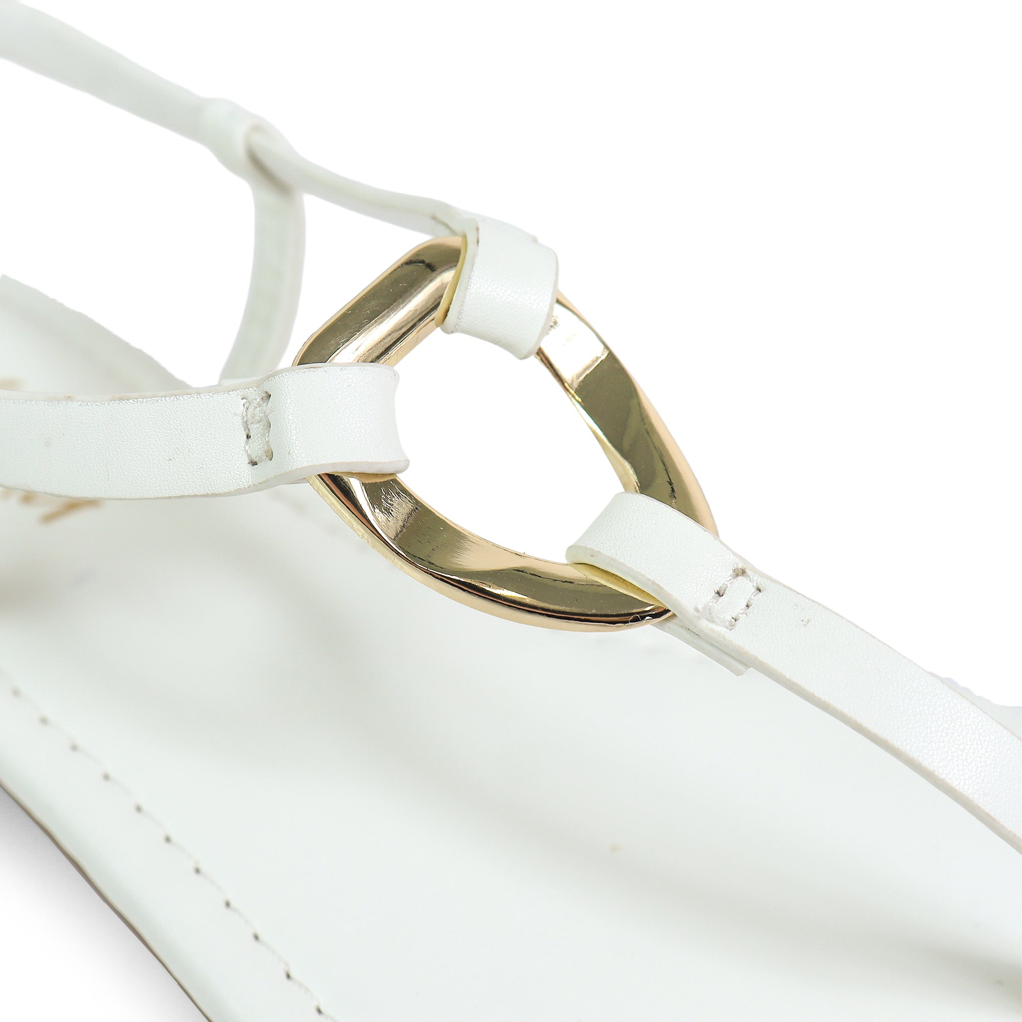 ROSITA-1 HOOP T-STRAP SANDAL WHITE