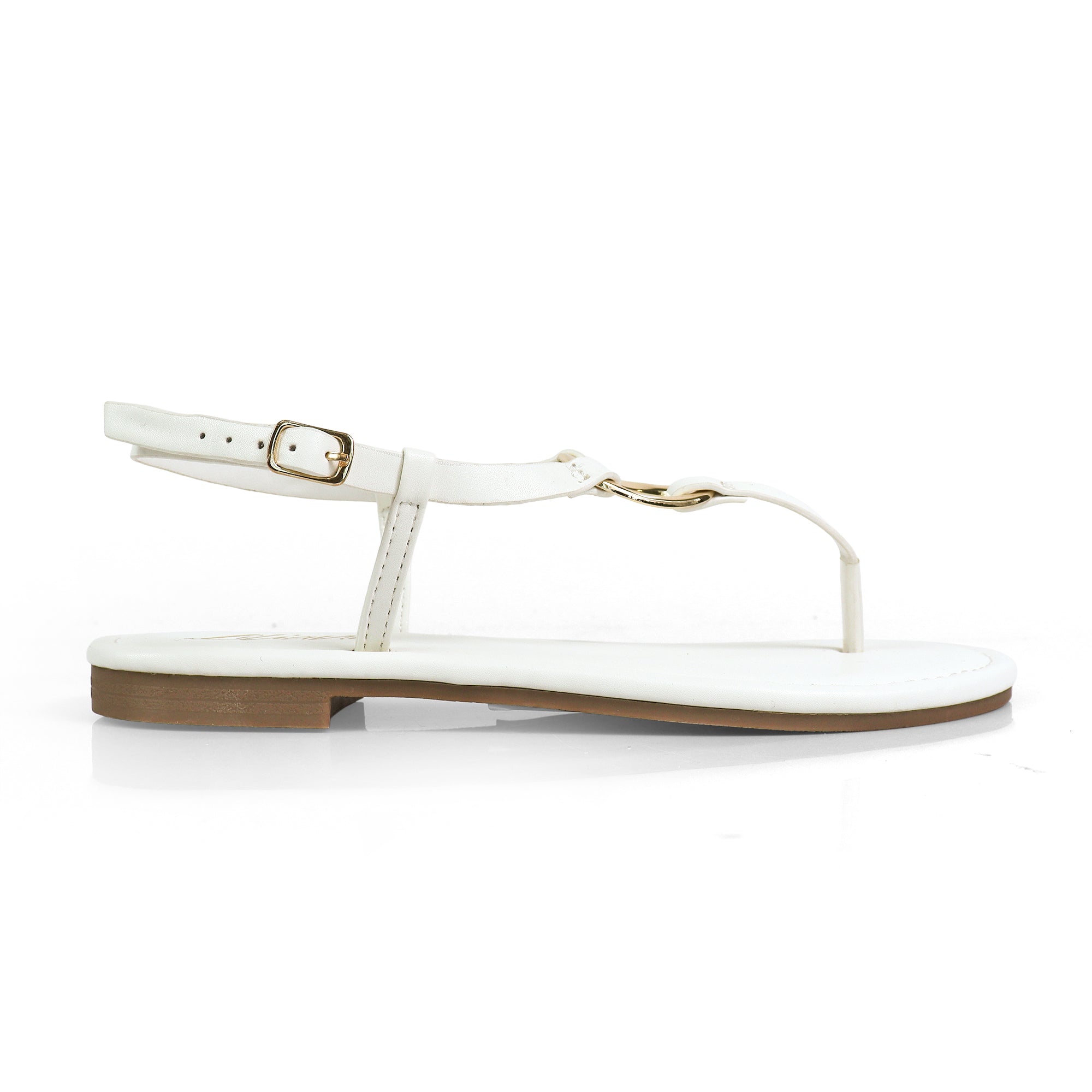 ROSITA-1 HOOP T-STRAP SANDAL WHITE