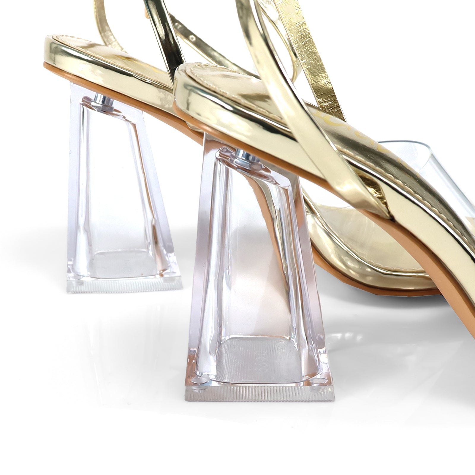 LUELLA-1 KNOTTED ANKLE STRAP PLATFORM HEEL GOLD