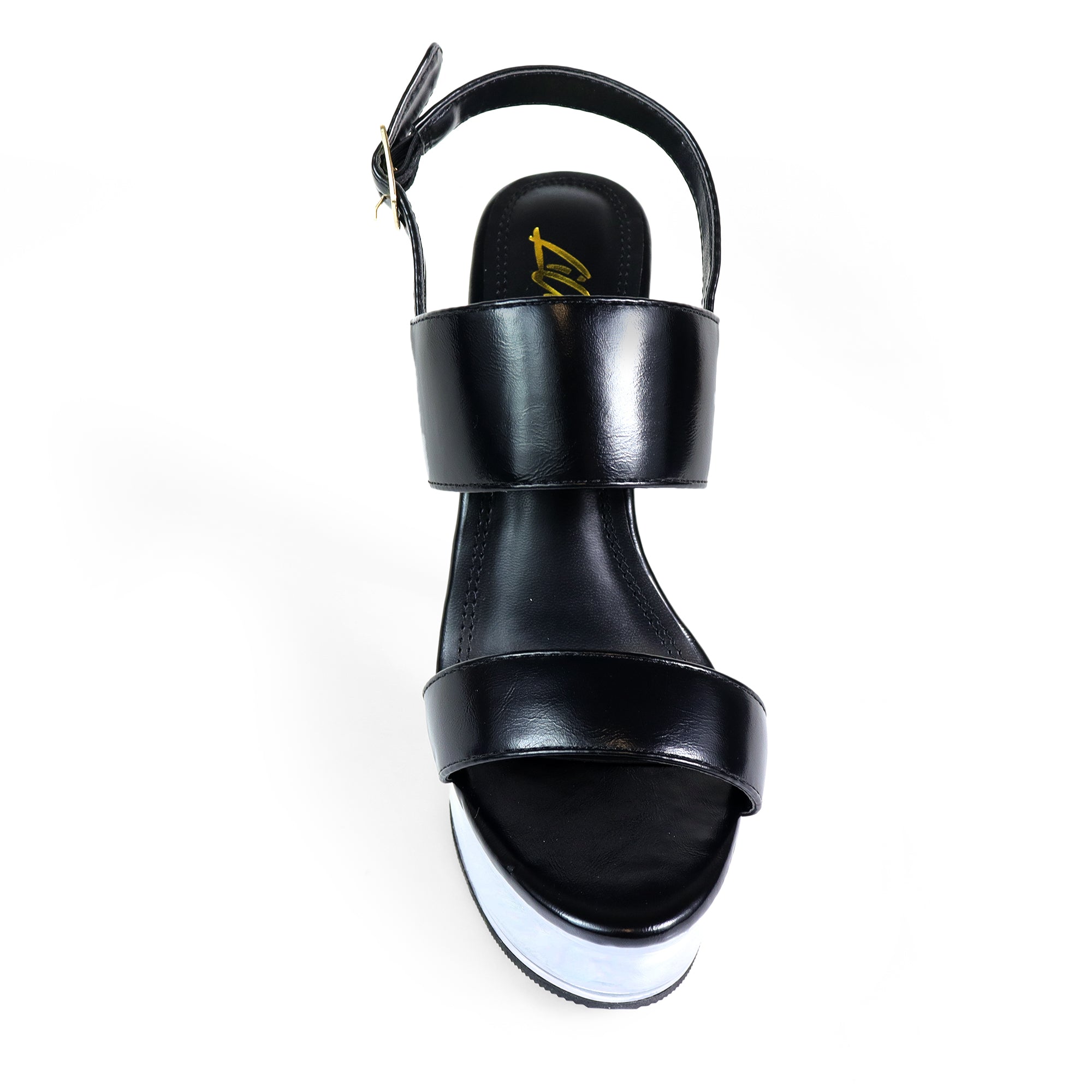 ROWDY-5 TRANSPARENT UPPER PLATFORM HEEL W STILETTO BLACK