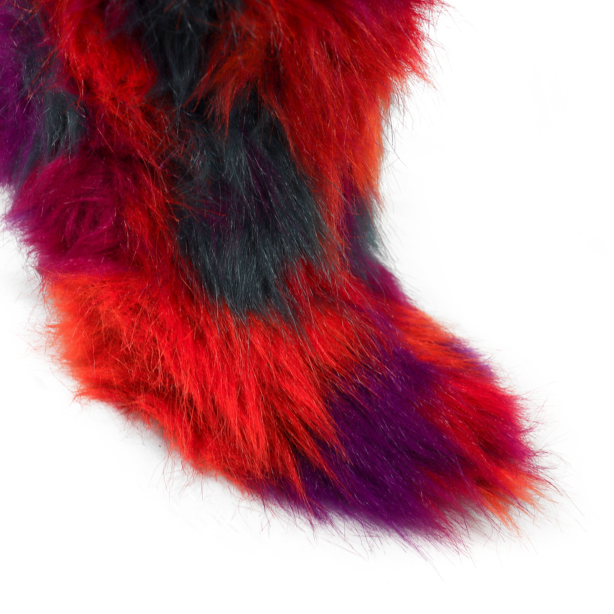 ROXANNI-1 FURRY SNOW BOOTS W/ HEEL RED MULTIPLE