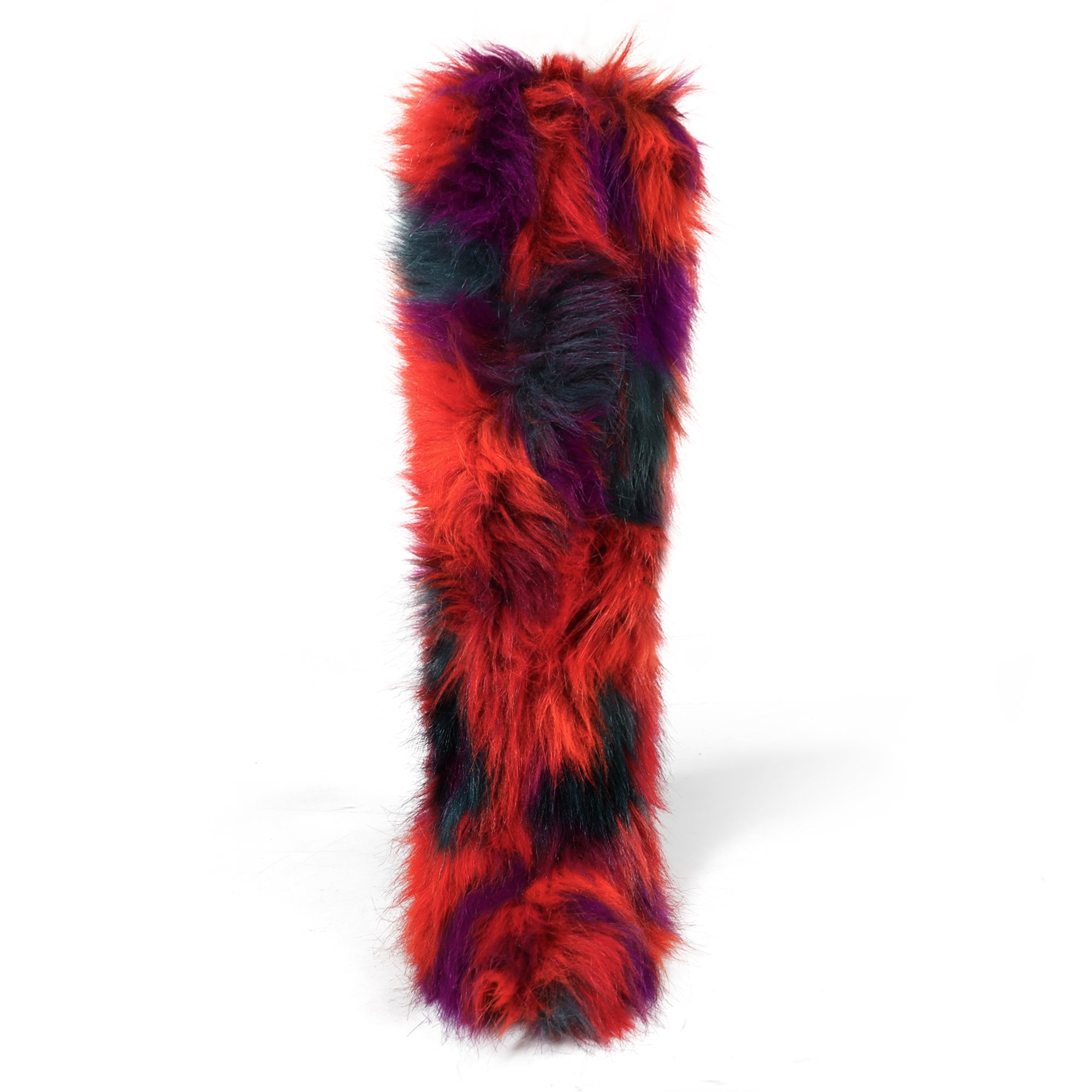 ROXANNI-1 FURRY SNOW BOOTS W/ HEEL RED MULTIPLE