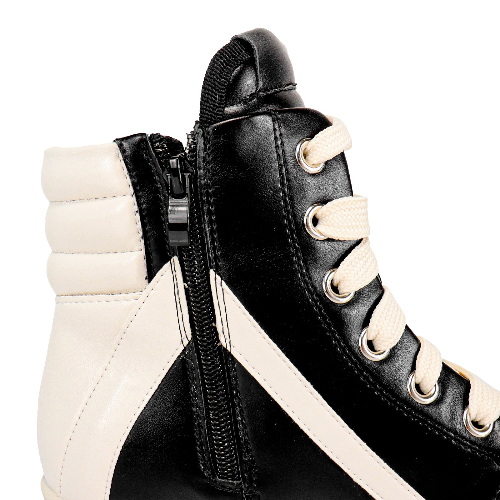 RUBY-1 EXTRUDED TONGUE DESIGN WIDE LACE SNEAKER-BLACK