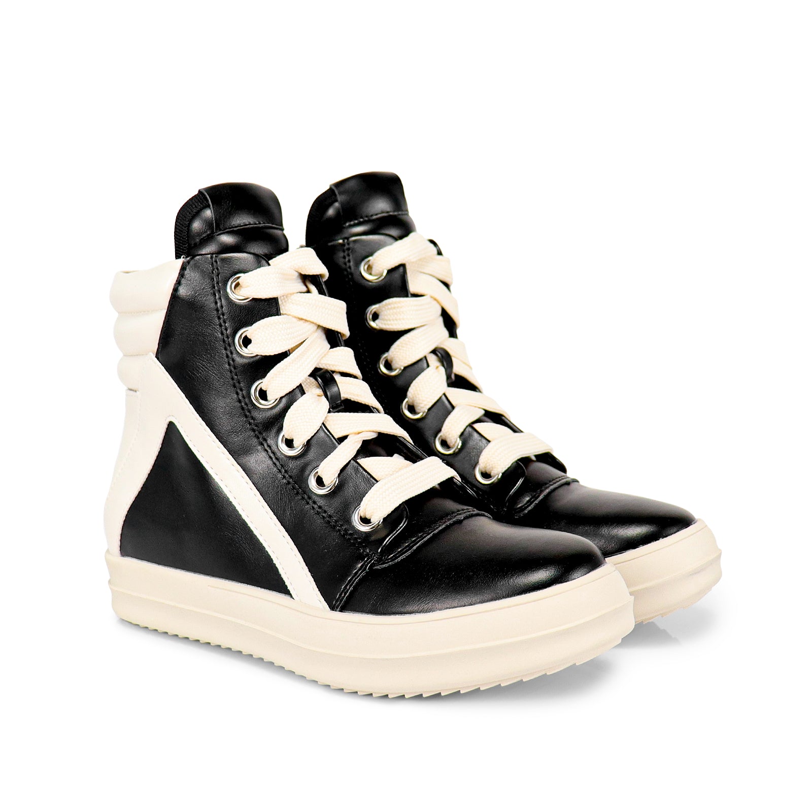 RUBY-1 EXTRUDED TONGUE DESIGN WIDE LACE SNEAKER-BLACK
