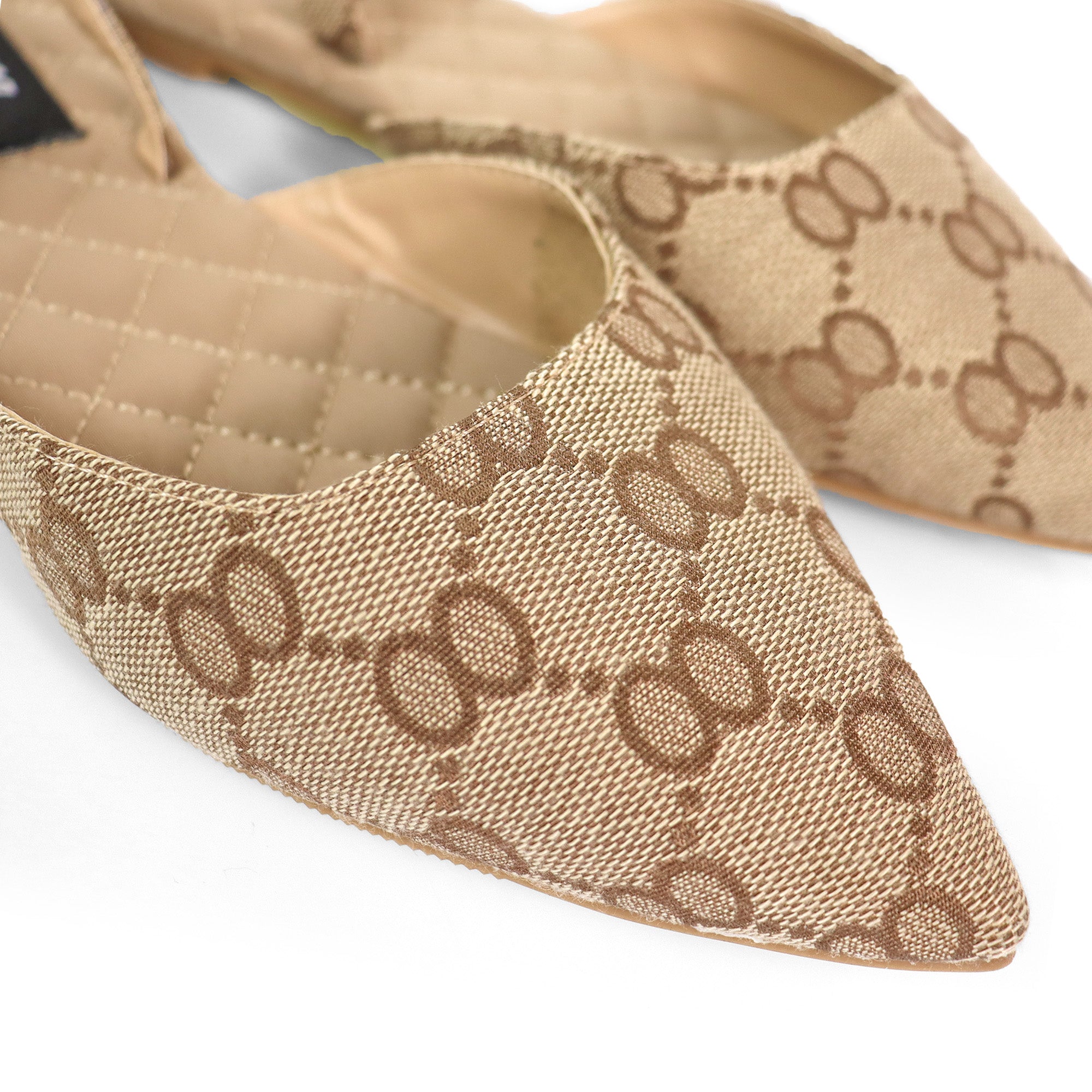 RUCHEL-1 POINTED TOE SLINGBACK FLATS MONOGRAM