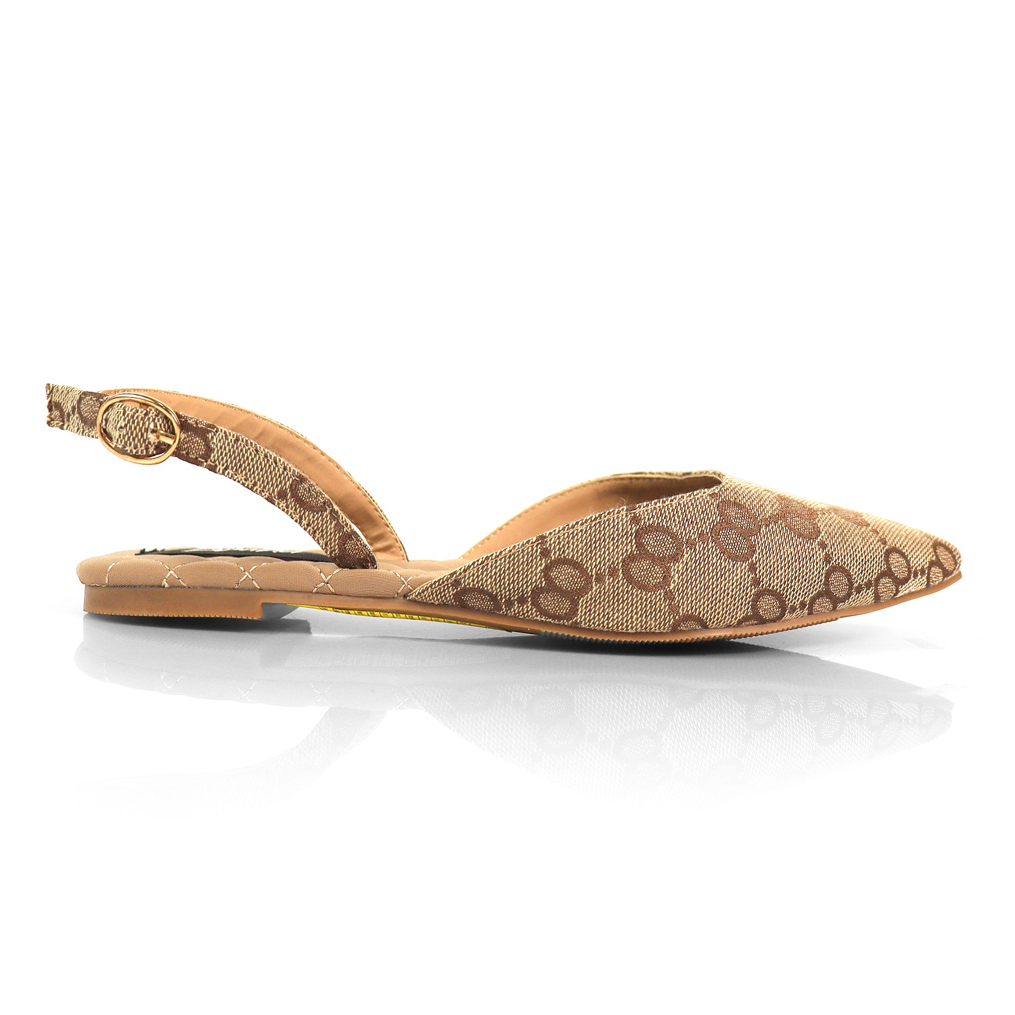 RUCHEL-1 POINTED TOE SLINGBACK FLATS MONOGRAM
