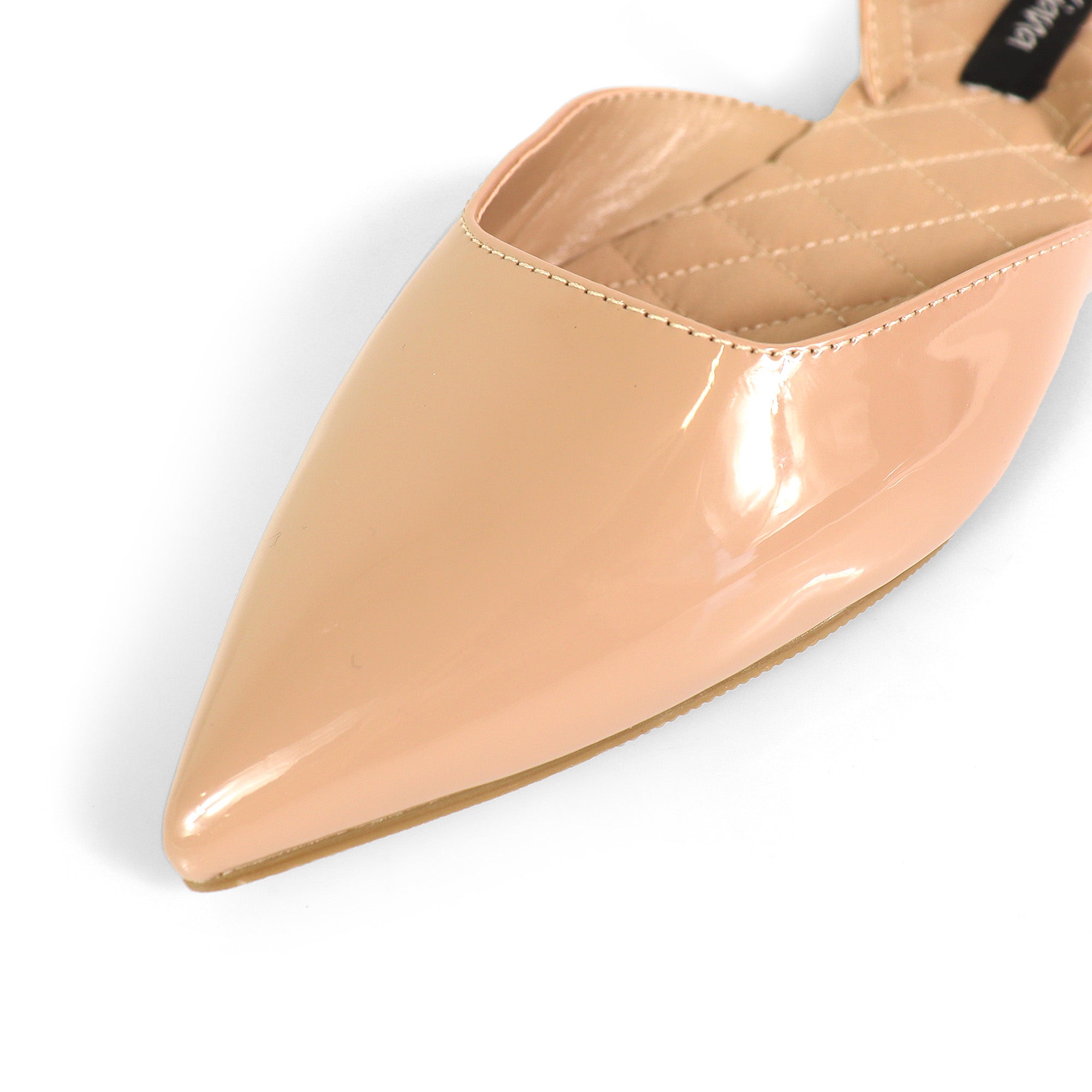 RUCHEL-1 POINTED TOE SLINGBACK FLATS NUDE