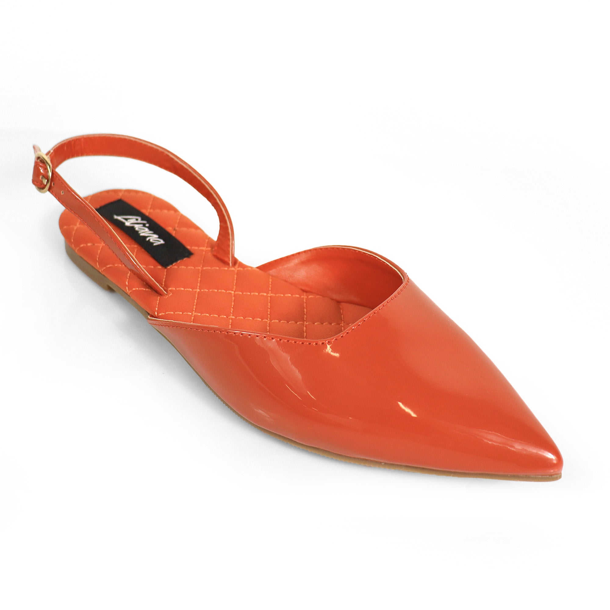 RUCHEL-1 POINTED TOE SLINGBACK FLATS TERRACOTTA