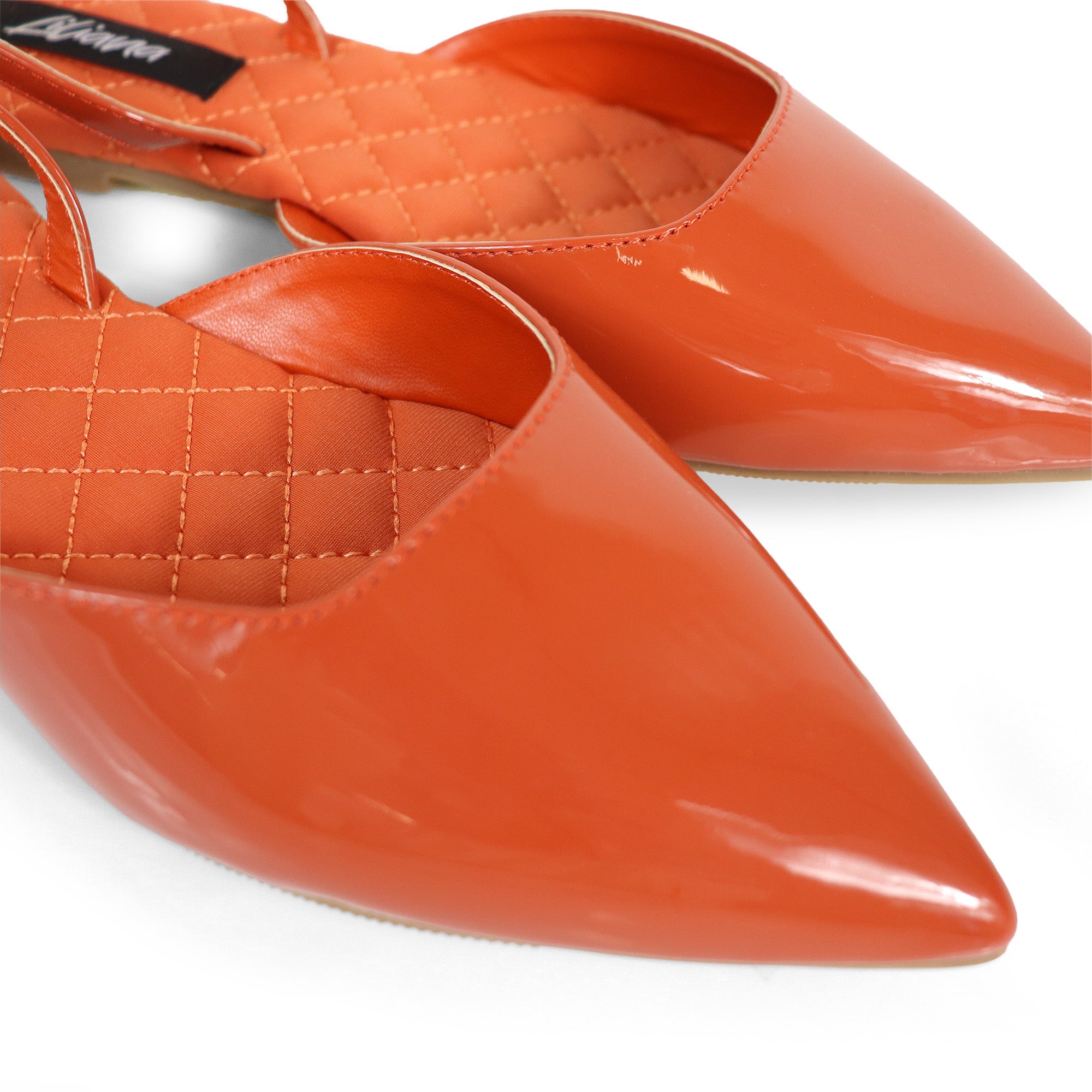 RUCHEL-1 POINTED TOE SLINGBACK FLATS TERRACOTTA