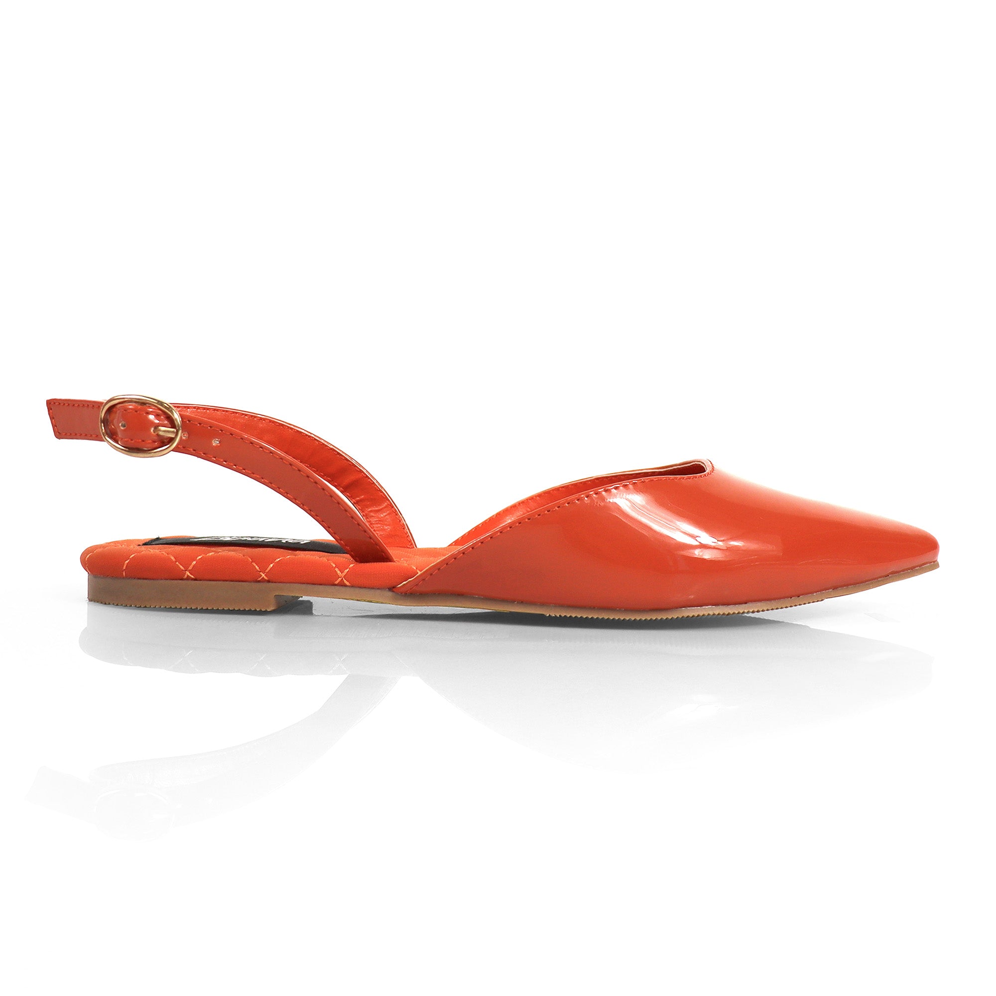 RUCHEL-1 POINTED TOE SLINGBACK FLATS TERRACOTTA