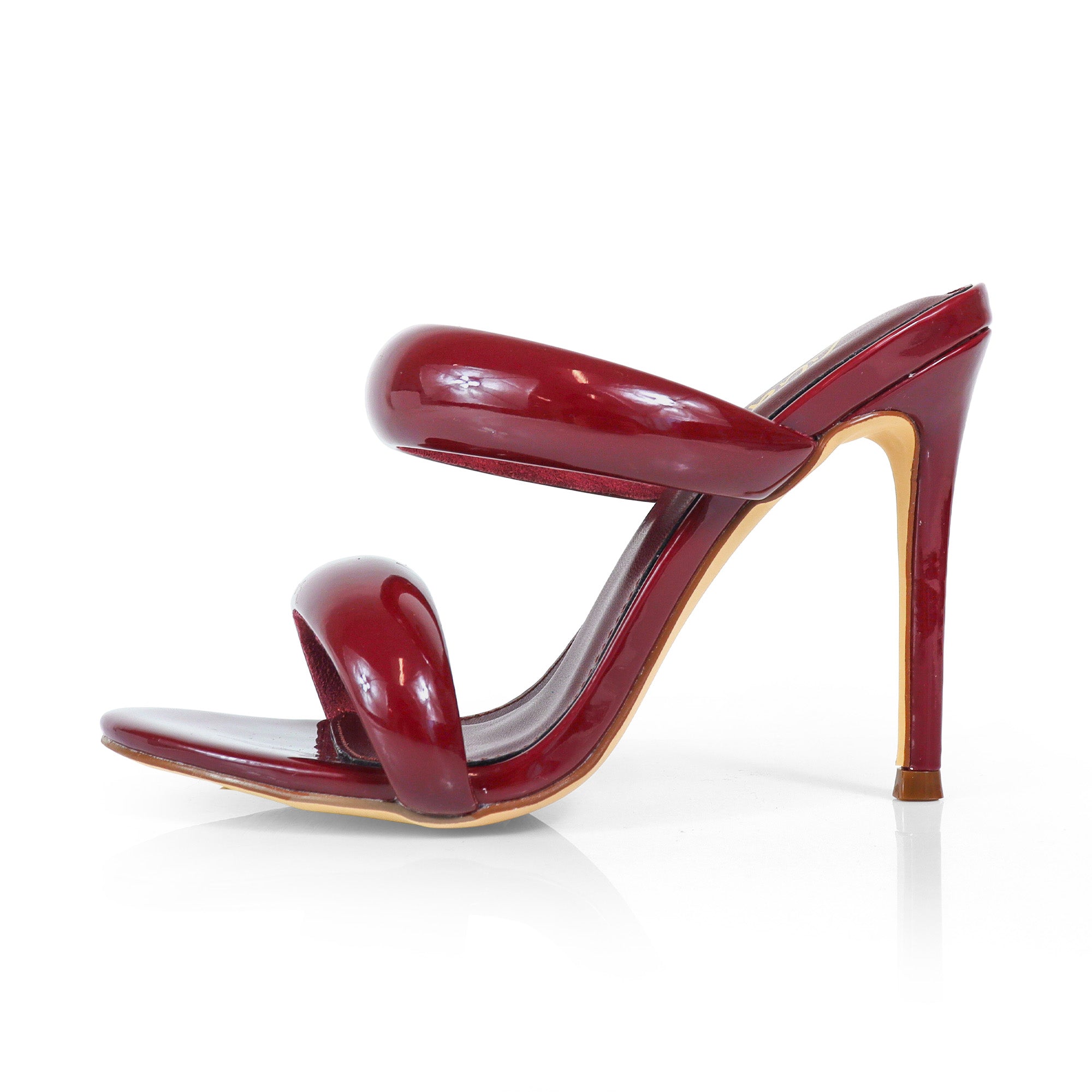 SAGA-1 DUO TUBULAR STRAP OPEN HEEL BURGUNDY