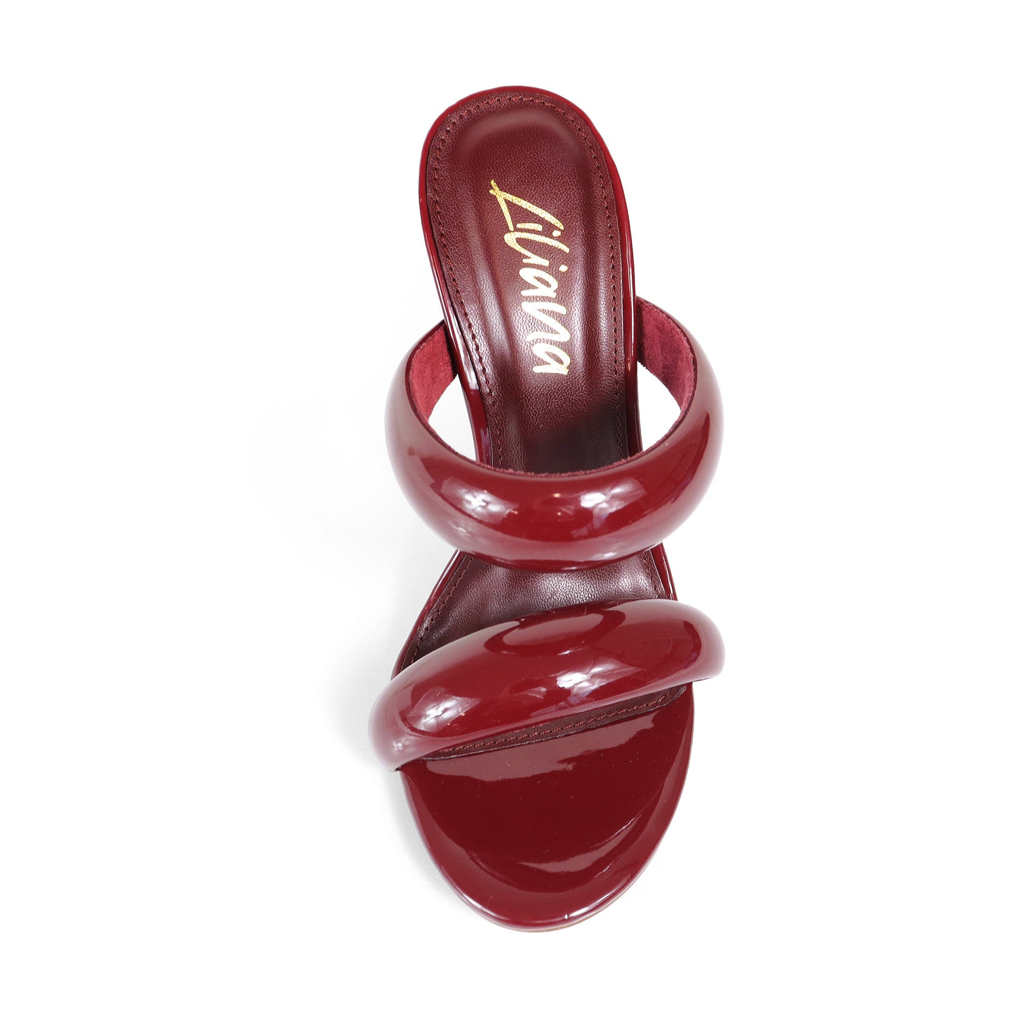 SAGA-1 DUO TUBULAR STRAP OPEN HEEL BURGUNDY
