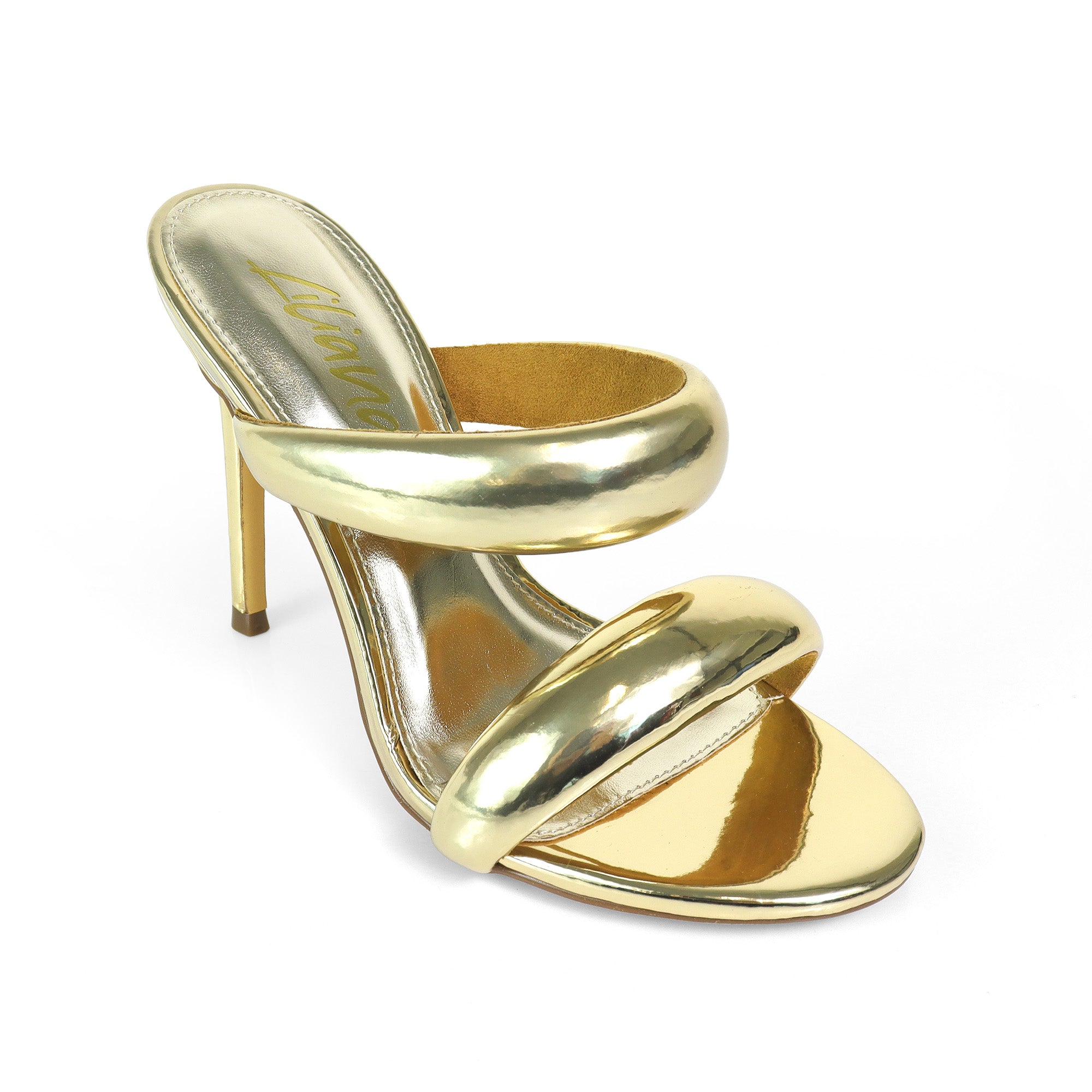 SAGA-1 DUO TUBULAR STRAP OPEN HEEL GOLD