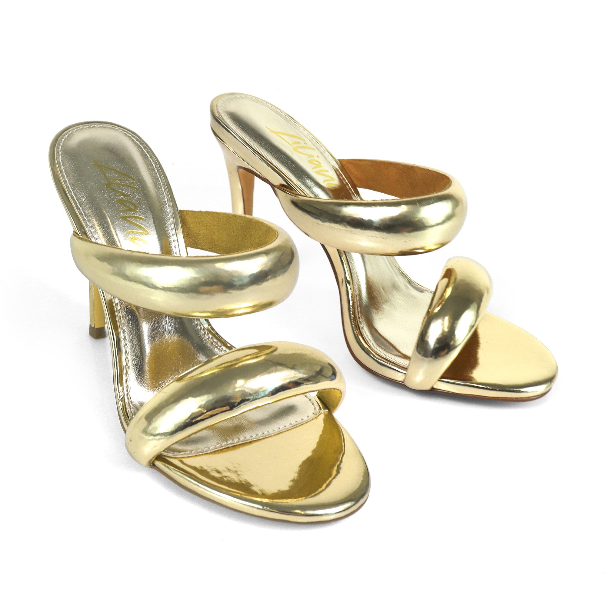 SAGA-1 DUO TUBULAR STRAP OPEN HEEL GOLD
