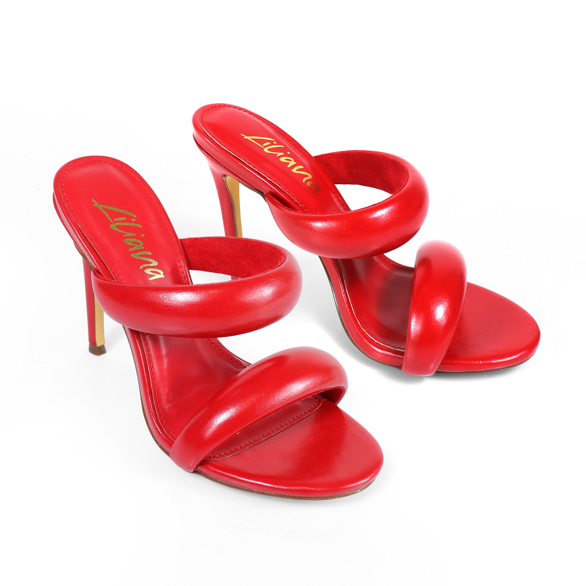 SAGA-1 DUO TUBULAR STRAP OPEN HEEL RED