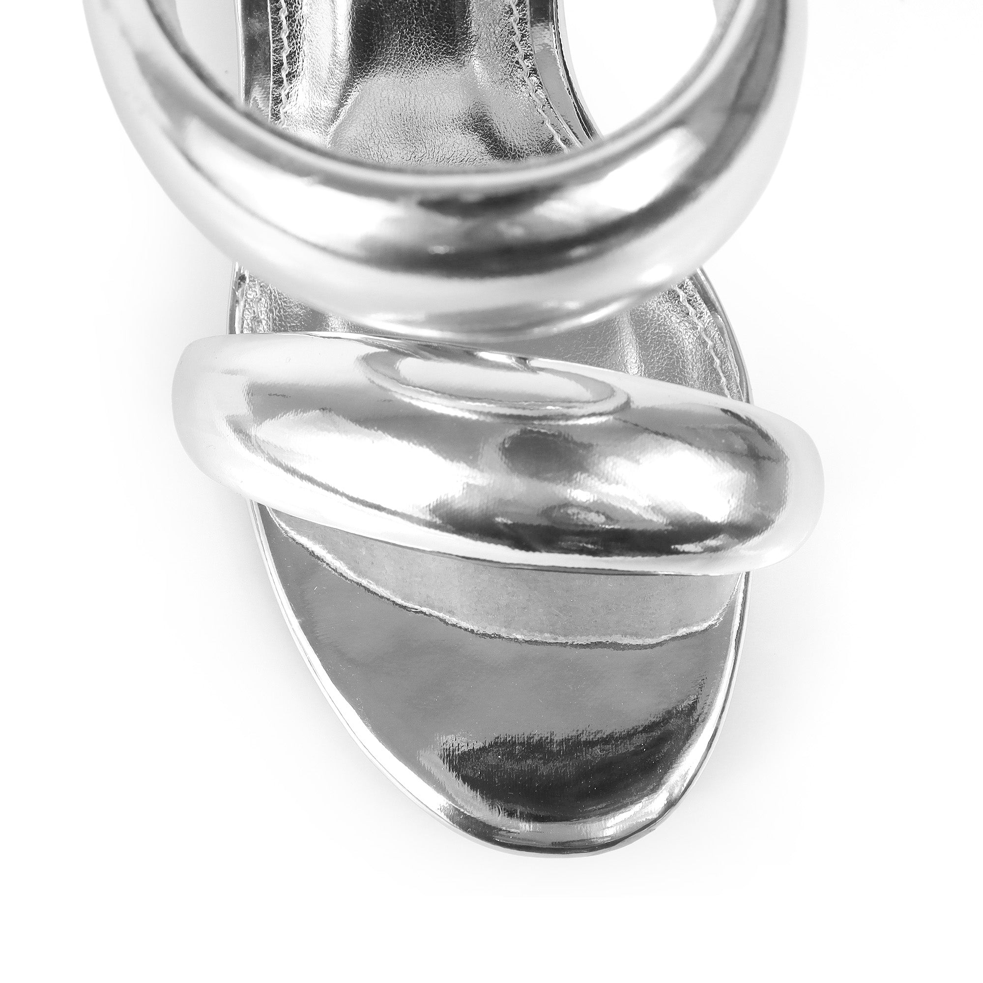 SAGA-1 DUO TUBULAR STRAP OPEN HEEL SILVER