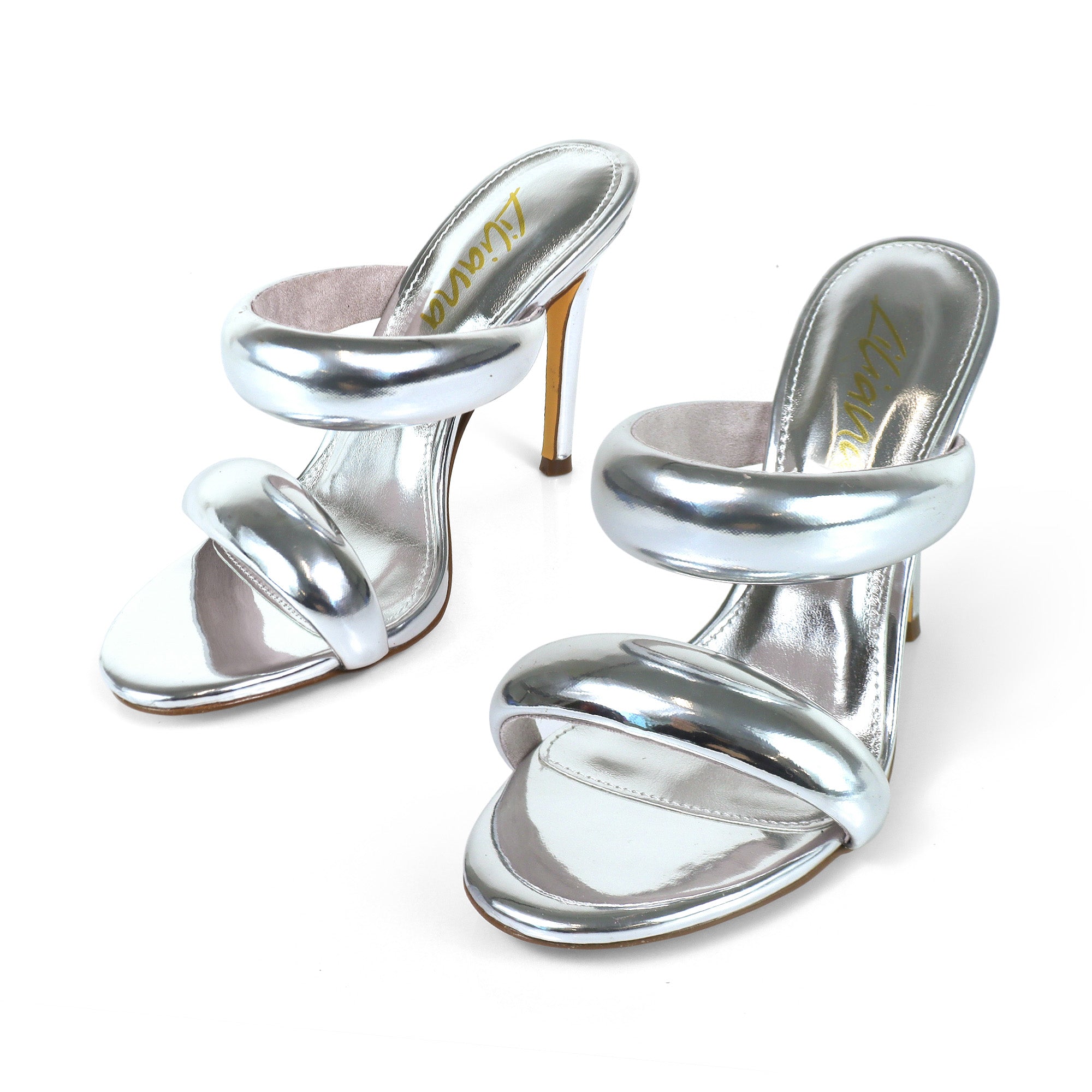 SAGA-1 DUO TUBULAR STRAP OPEN HEEL SILVER