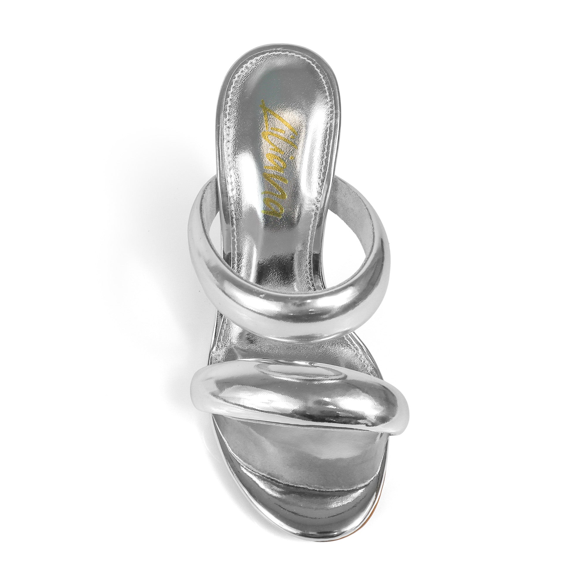 SAGA-1 DUO TUBULAR STRAP OPEN HEEL SILVER