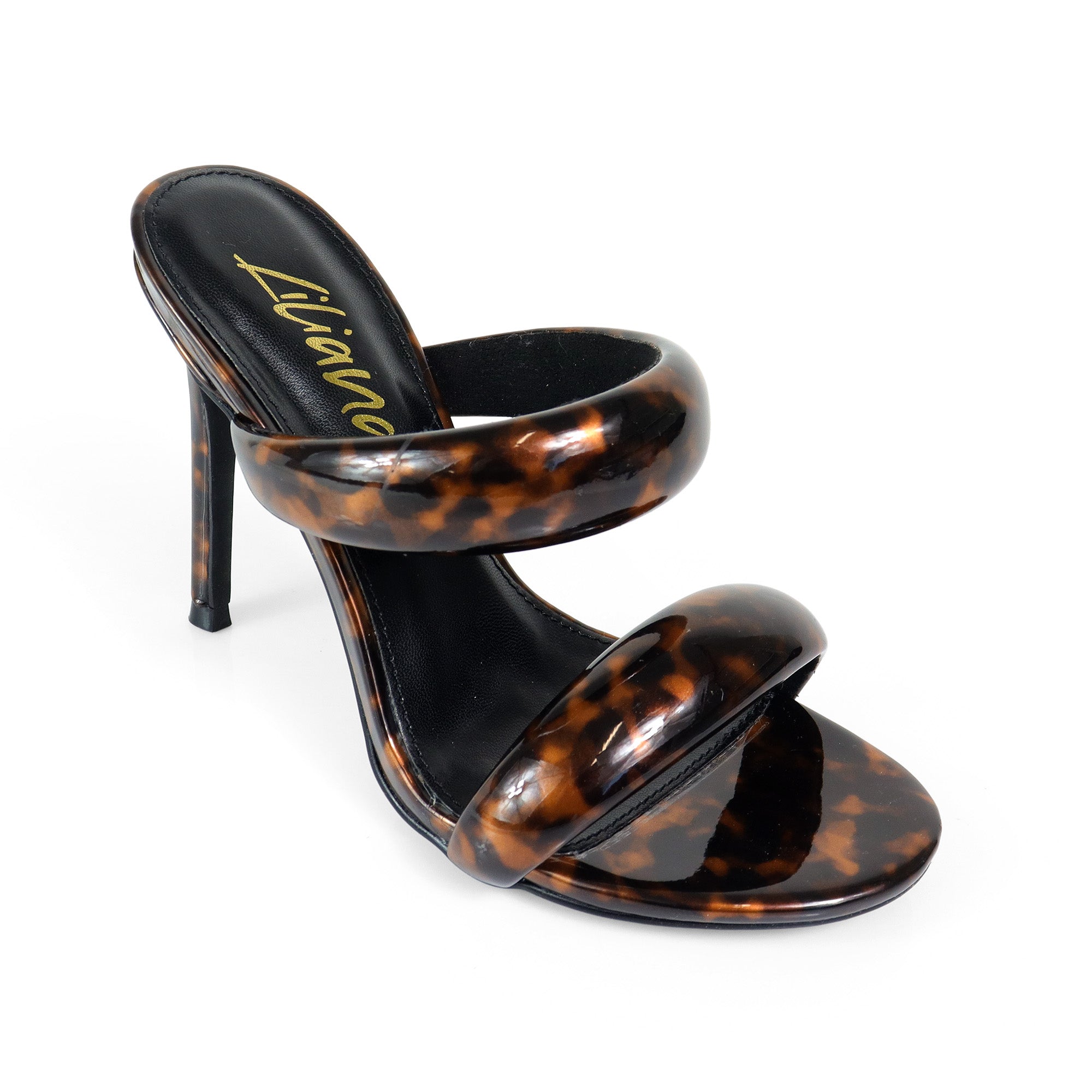SAGA-1 DUO TUBULAR STRAP OPEN HEEL TORTOISE