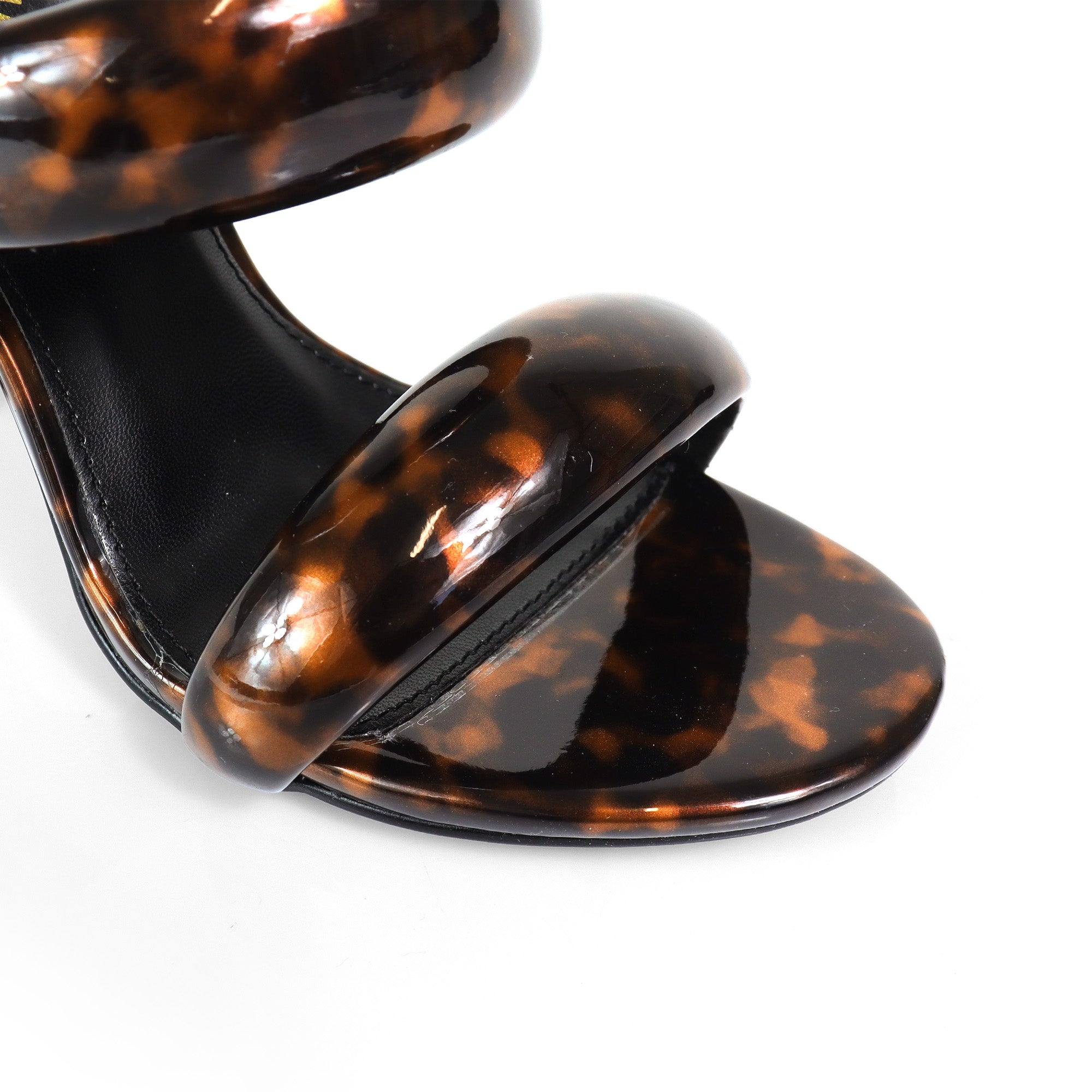 SAGA-1 DUO TUBULAR STRAP OPEN HEEL TORTOISE