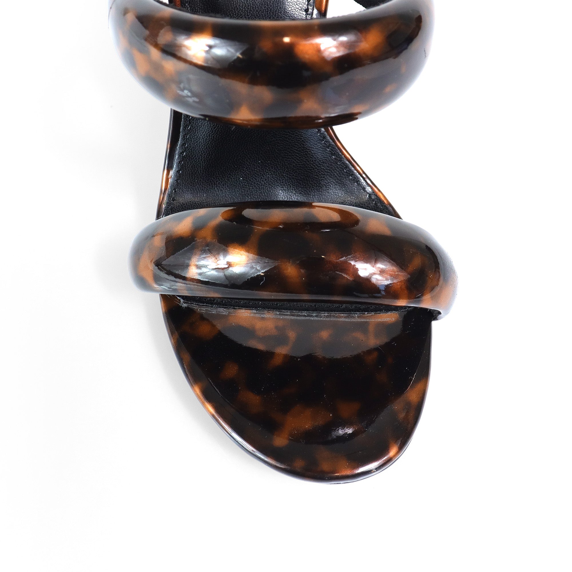 SAGA-1 DUO TUBULAR STRAP OPEN HEEL TORTOISE