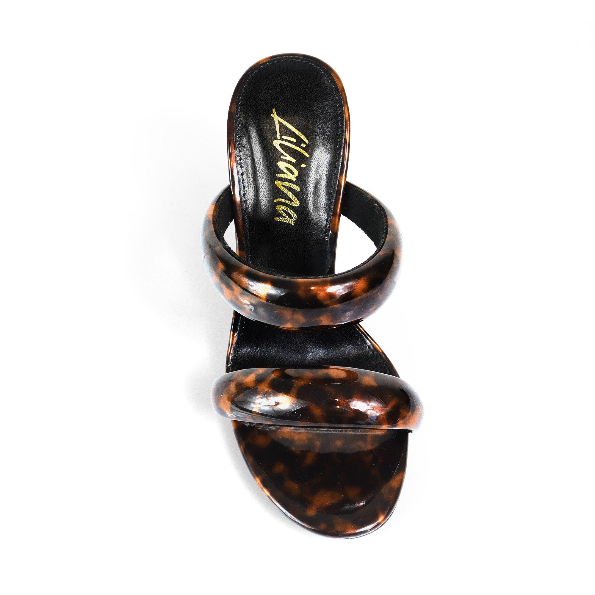 SAGA-1 DUO TUBULAR STRAP OPEN HEEL TORTOISE