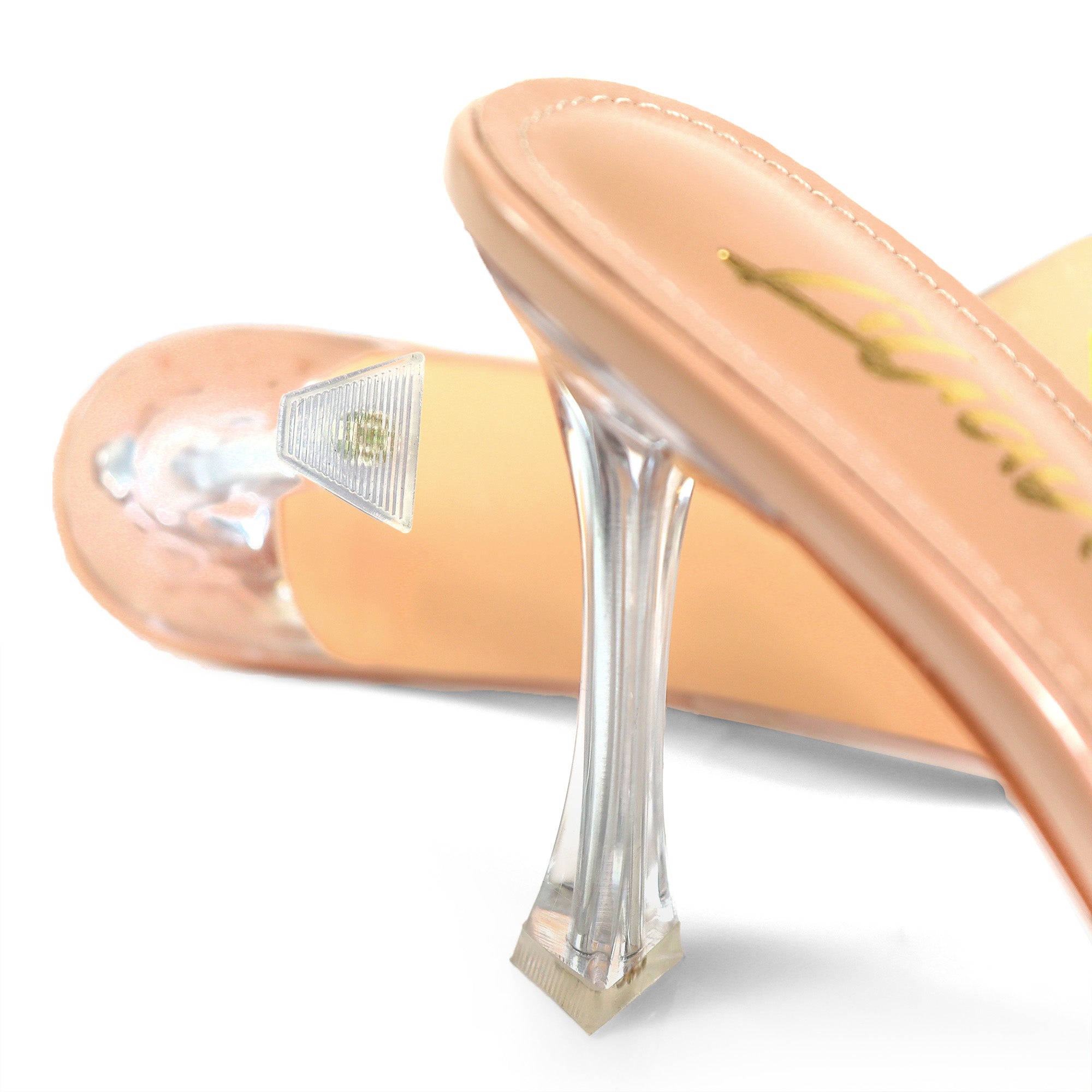 SAKINA-1 POINTED TOE RHINESTONE BUCKLE W/SLINGBACK PUMP CLEAR/NUDE