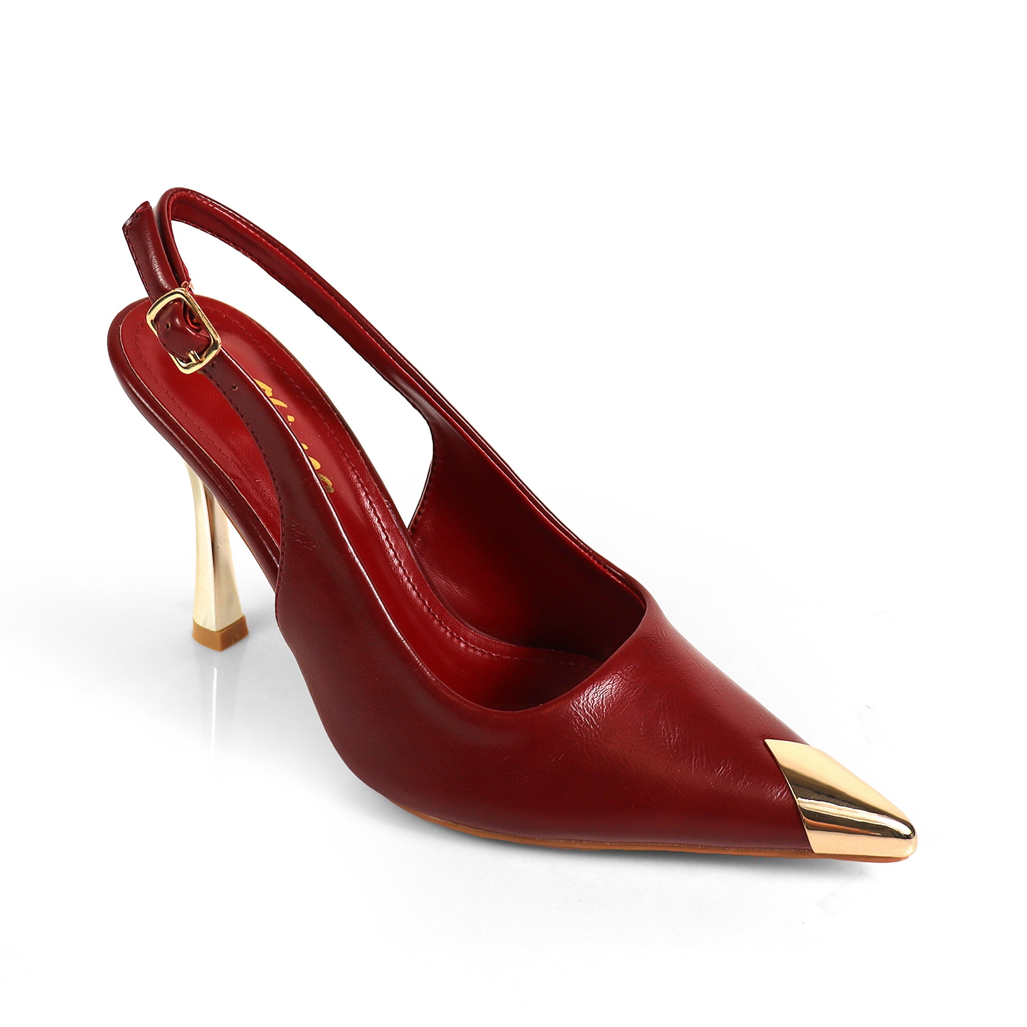 SAKINA-2 METAL CAP POINTED TOE W/SLINGBACK PUMP WINE