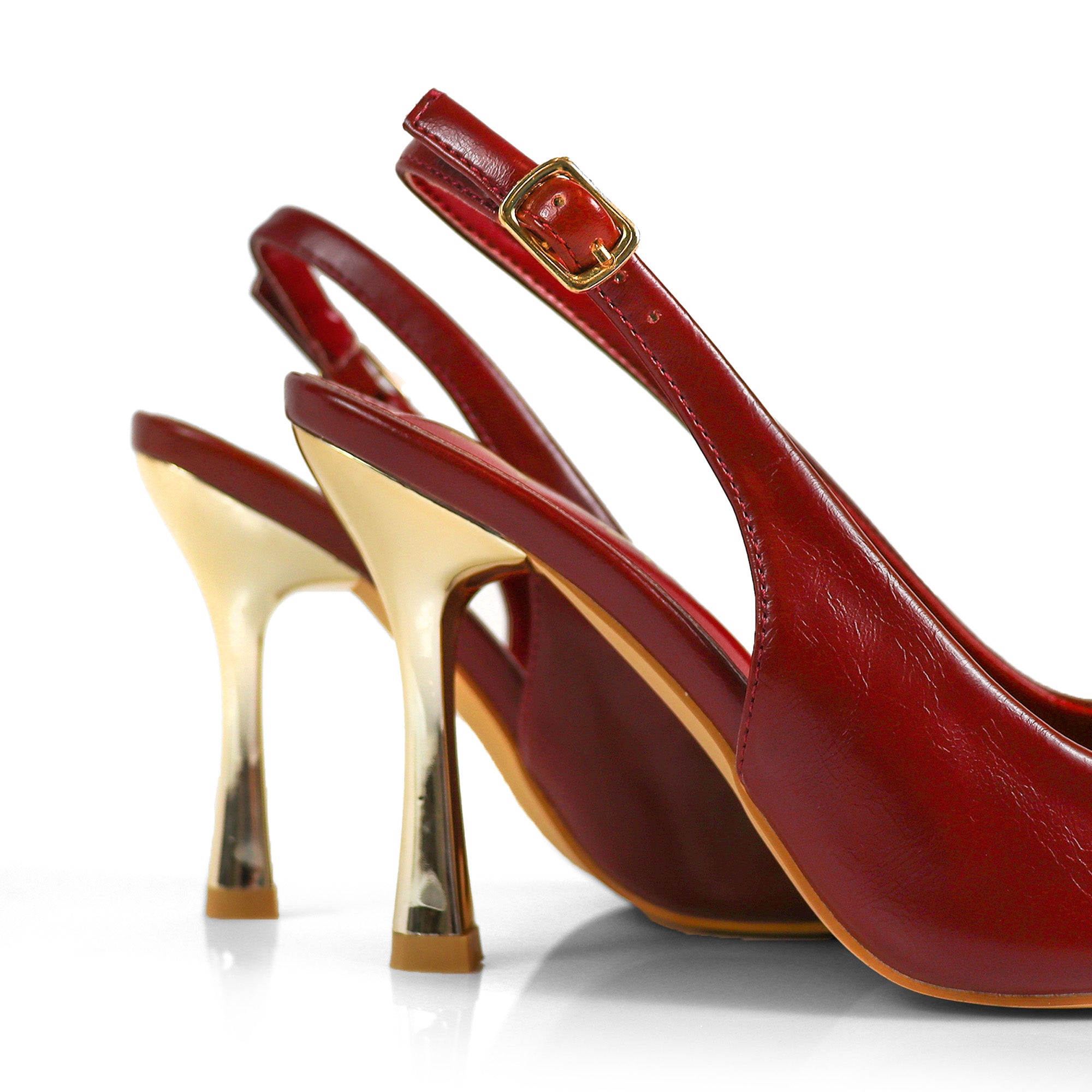 SAKINA-2 METAL CAP POINTED TOE W/SLINGBACK PUMP WINE