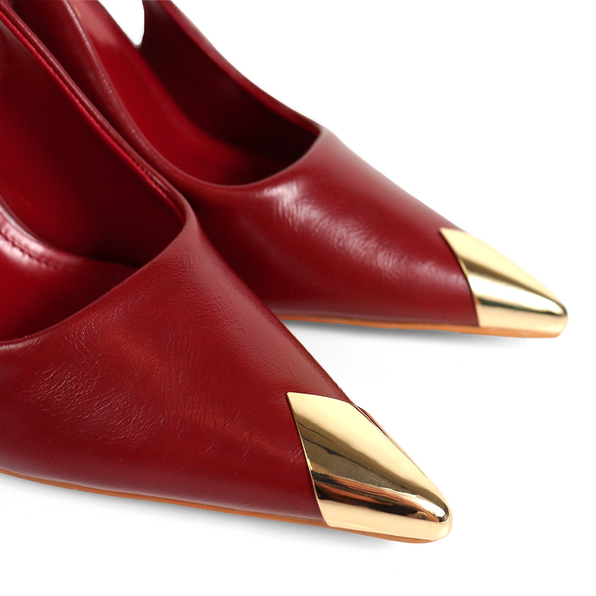SAKINA-2 METAL CAP POINTED TOE W/SLINGBACK PUMP WINE