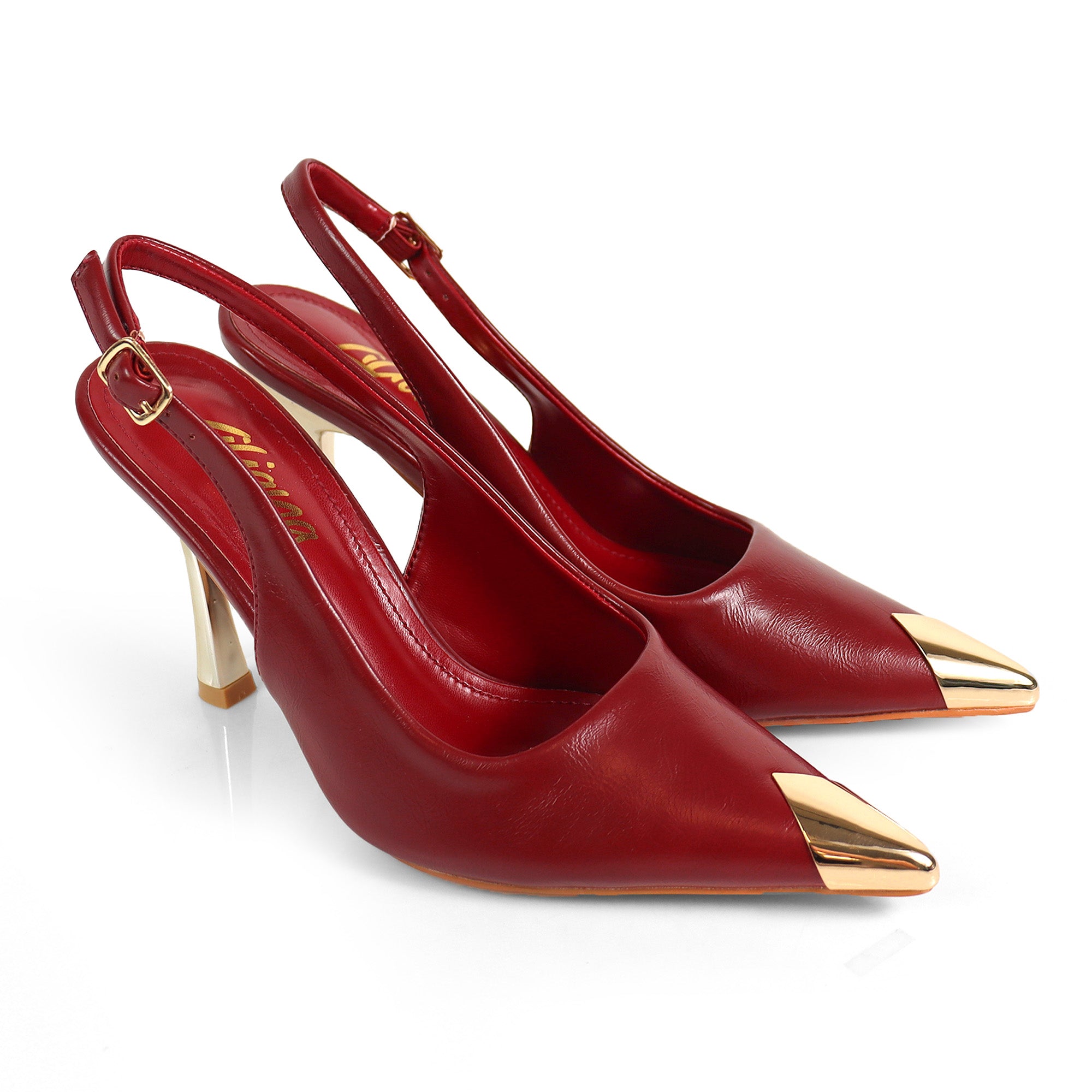 SAKINA-2 METAL CAP POINTED TOE W/SLINGBACK PUMP WINE
