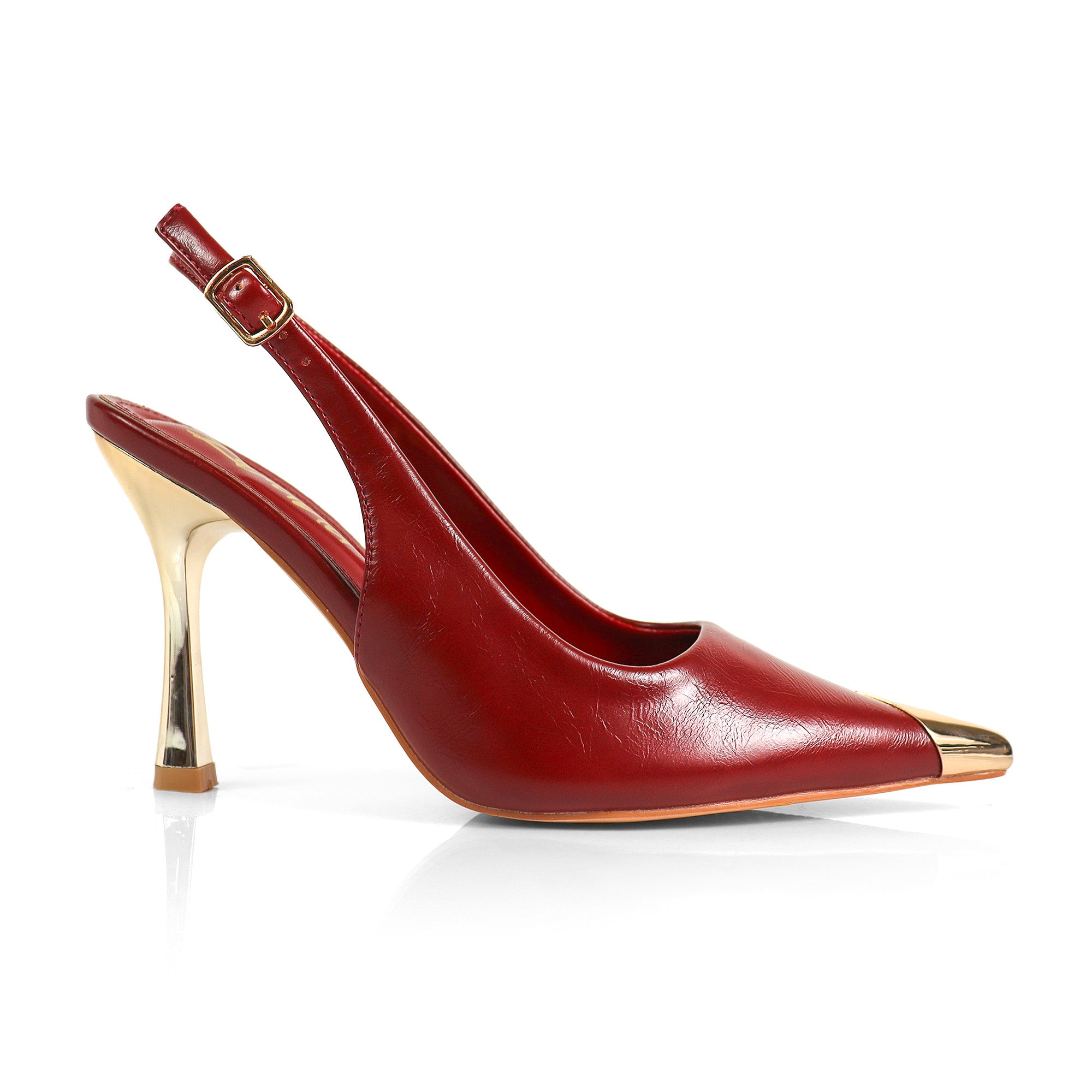 SAKINA-2 METAL CAP POINTED TOE W/SLINGBACK PUMP WINE