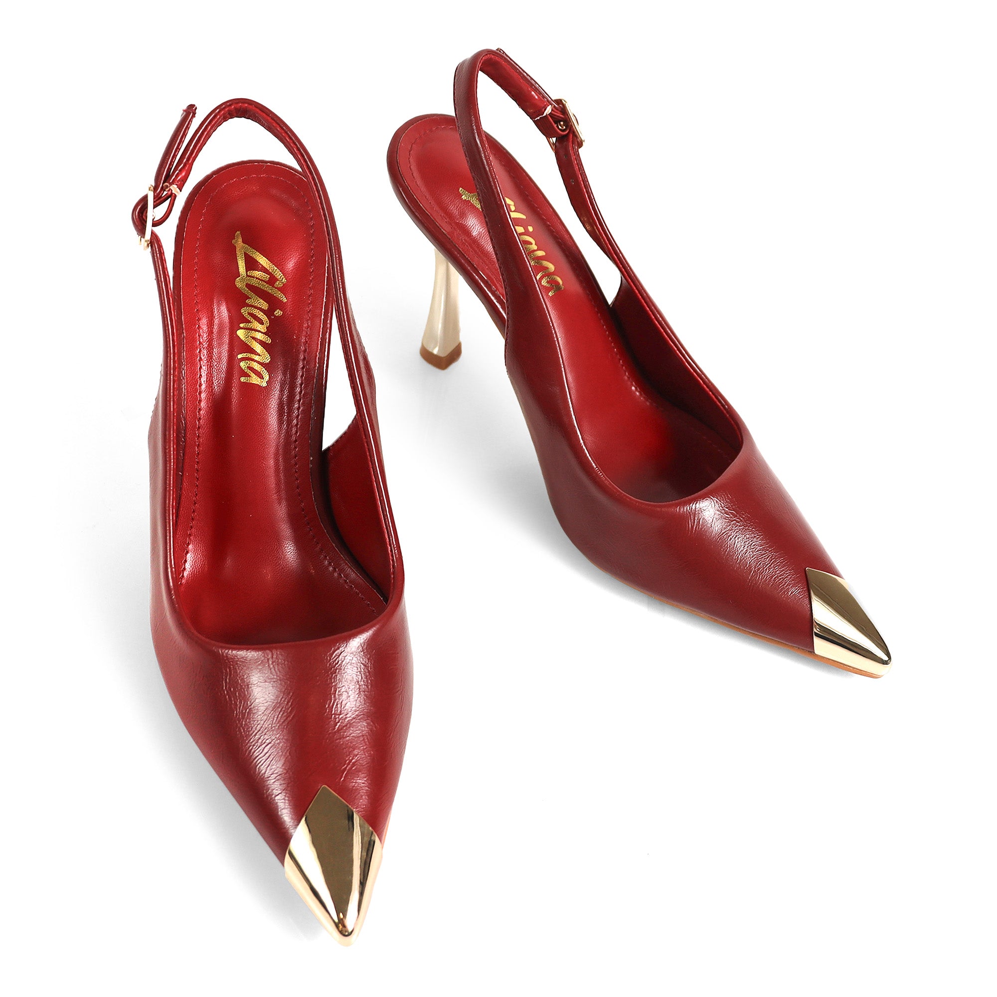 SAKINA-2 METAL CAP POINTED TOE W/SLINGBACK PUMP WINE