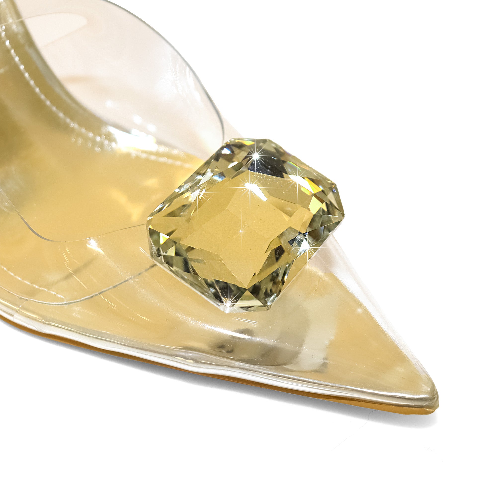 SAKINA-4 POINTIED TOE CRYSTAL W/SLINGBACK PUMP GOLD