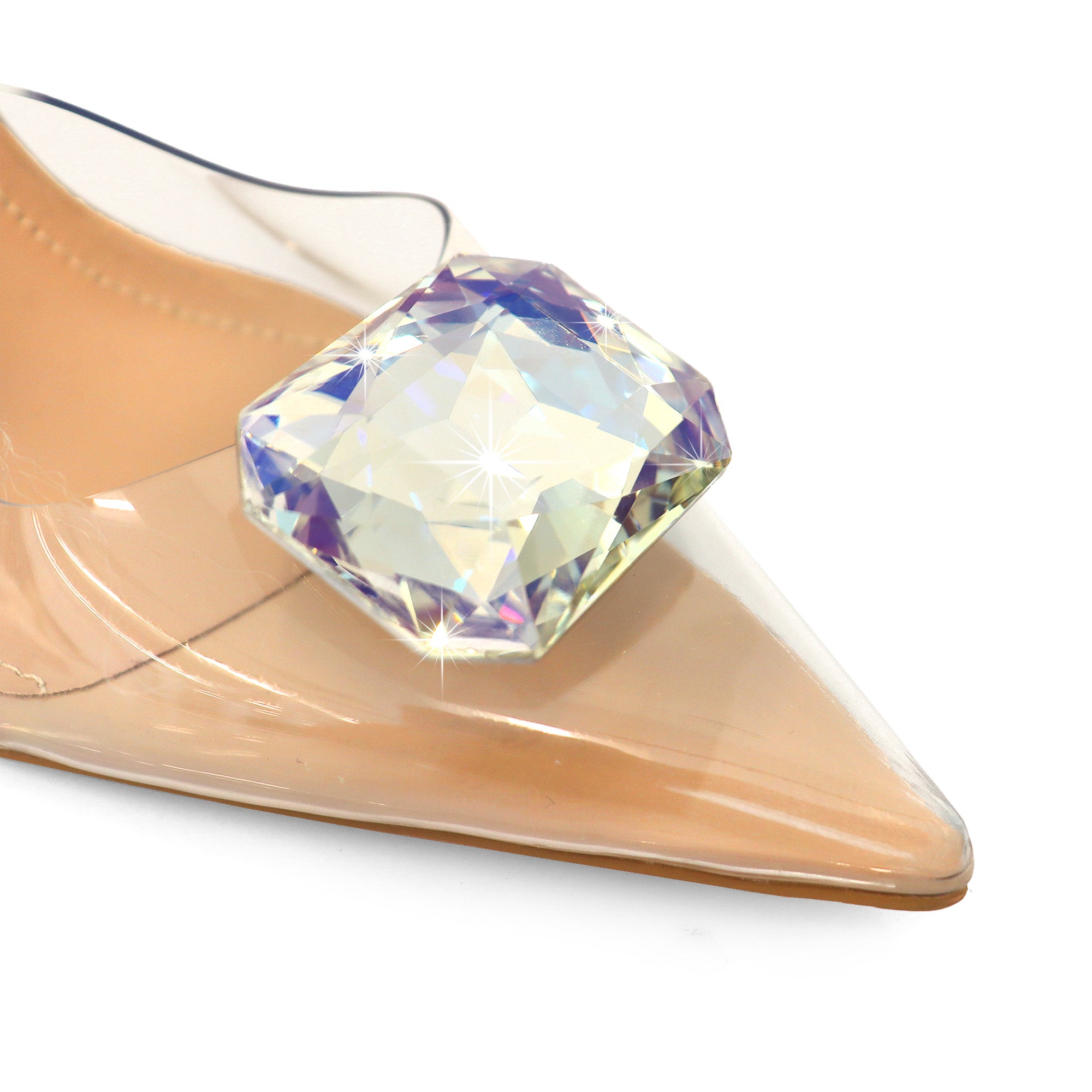 SAKINA-4 POINTIED TOE CRYSTAL W/SLINGBACK PUMP NUDE