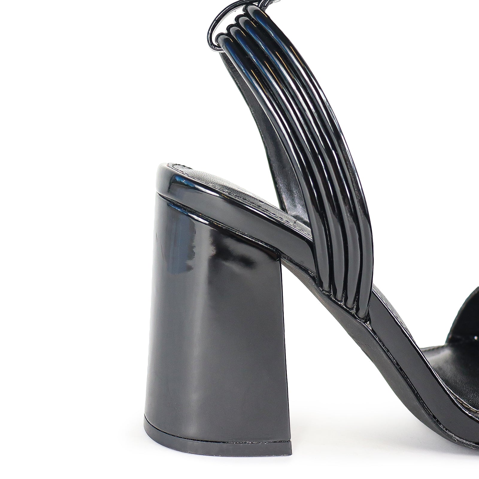 SAYER-24 OPEN TOE ANKLE STRAP BLOCK HEEL-BLACK