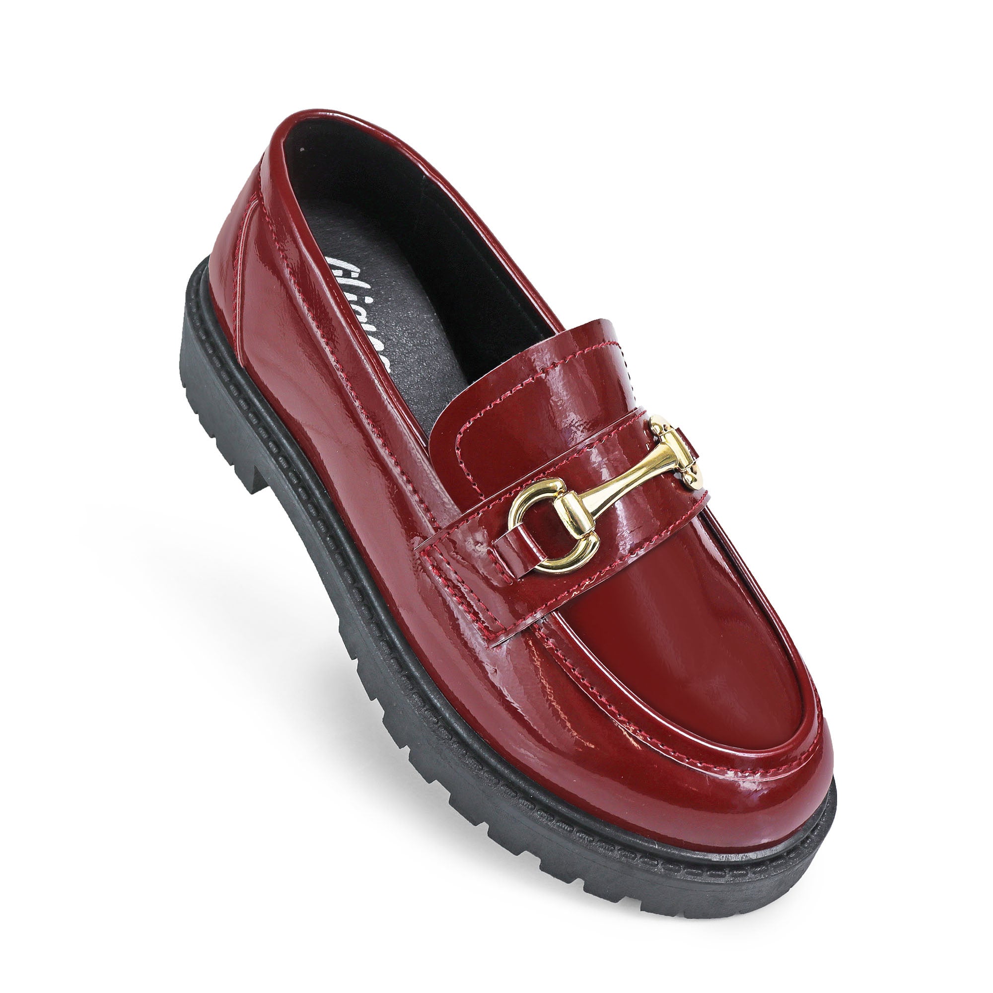SENSO-2 THICK SOLE LOAFER WITH BUCKLE BURGUNDY