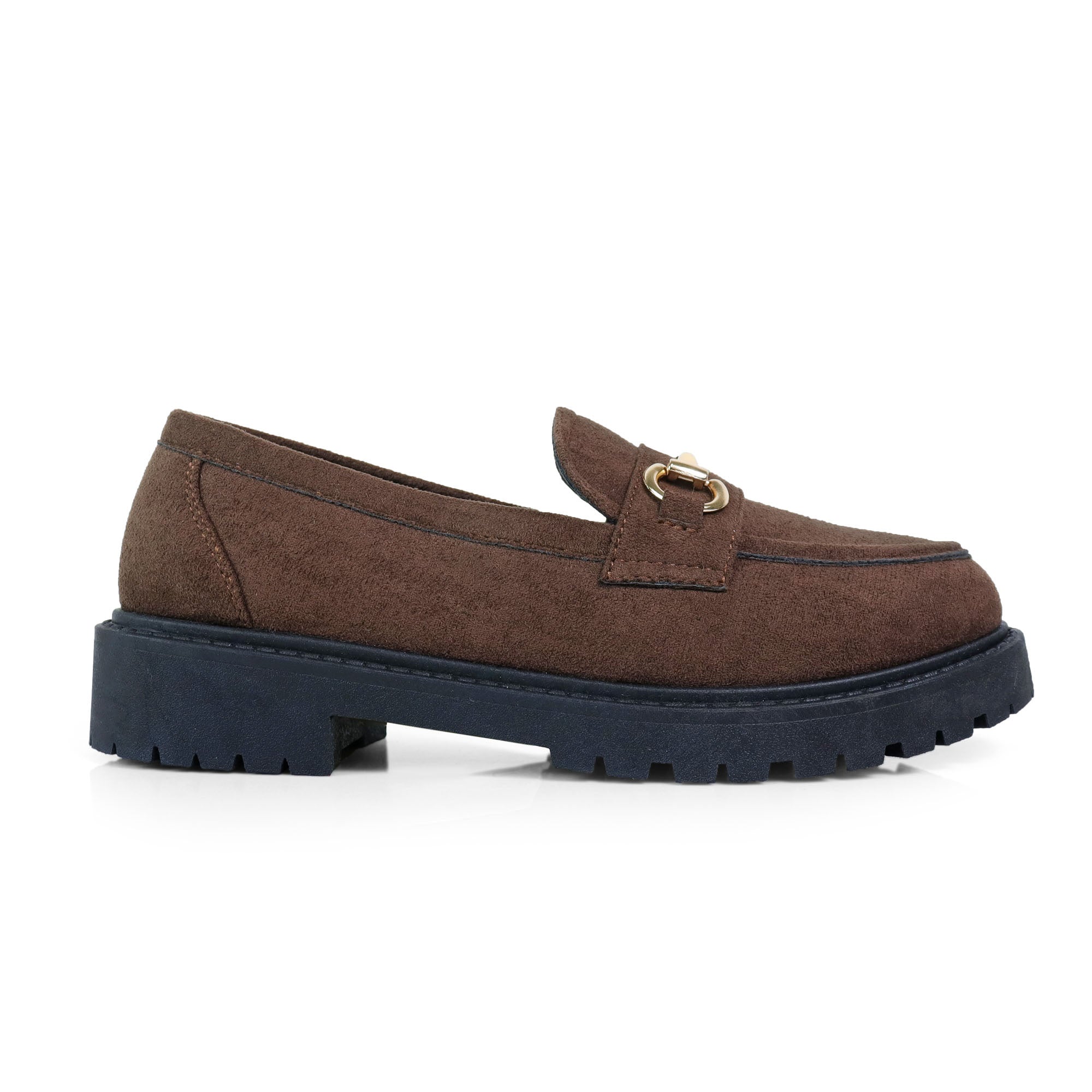 SENSO-2 THICK SOLE LOAFER WITH BUCKLE CHOCOLATE SUEDE