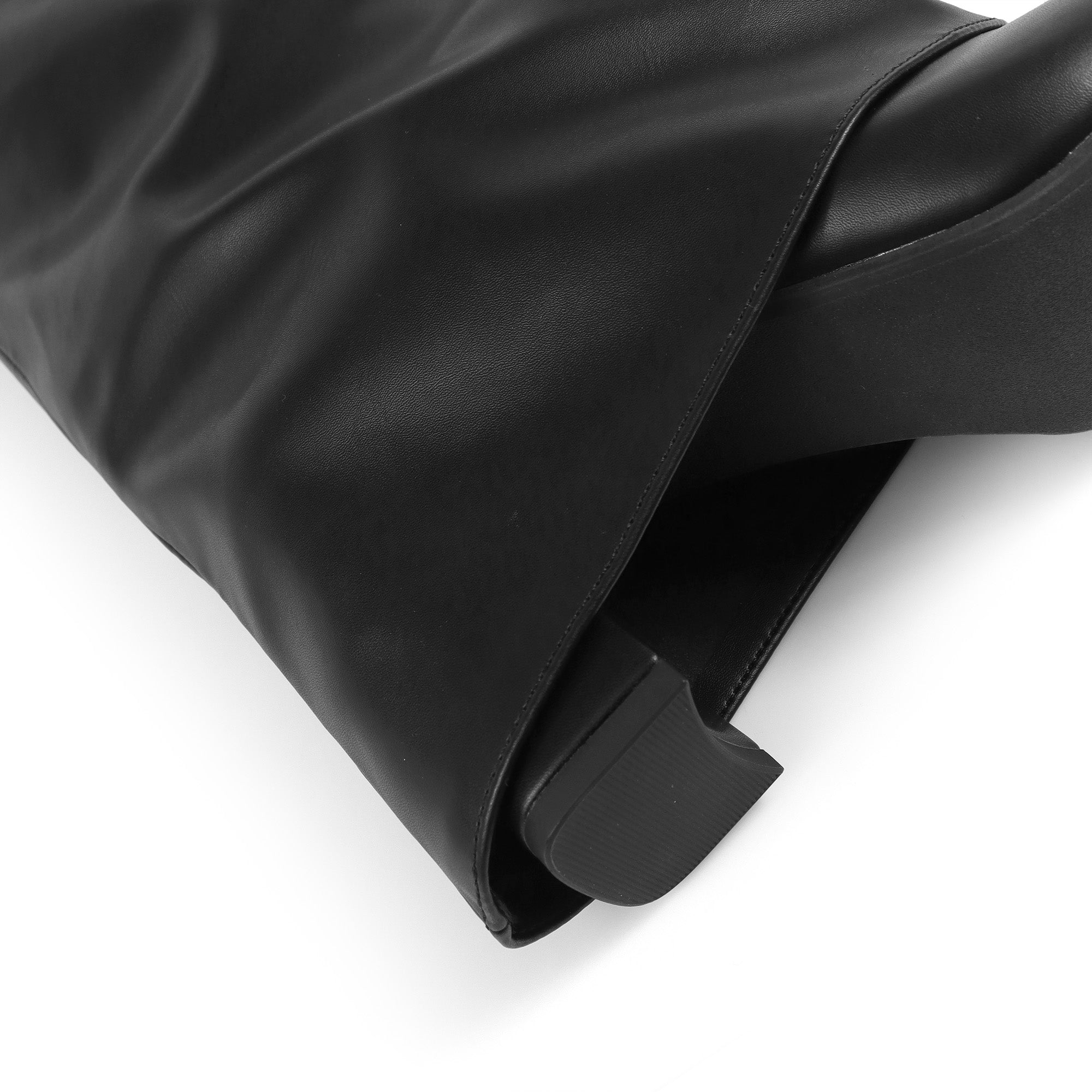 SHAFT-1 KNEE HIGH CHUNCKY HEEL BLACK